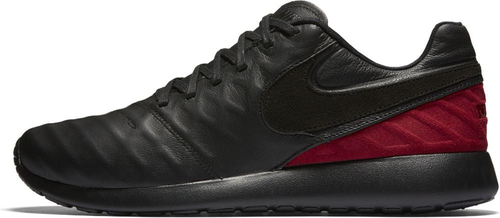 Nike Roshe Tiempo VI FC Men's Soccer Cleats - Black/Team Red Football Shoes for Artificial Grass & Turf - Lightweight Comfort for Training & Matches