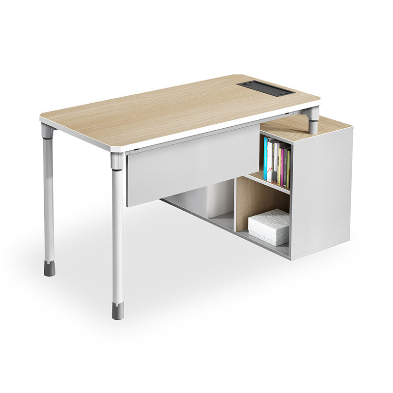 RAVEN SINGLE Workstation 160-180cm Adjustable Height Desk, Natural White Finish - Perfect for Home Office, Gaming Setup & Study Room