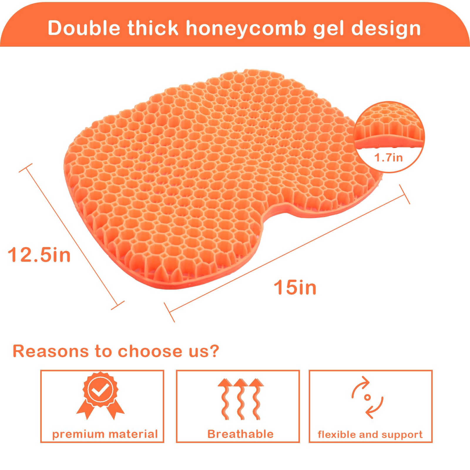 Non-Slip Waterproof Gel Kayak Seat Cushion - Comfortable Anti-Skid Boat & Canoe Pad for Fishing, Pedal Kayaking & Rowing - Perfect for Outdoor Water Sports & Stadium Seating