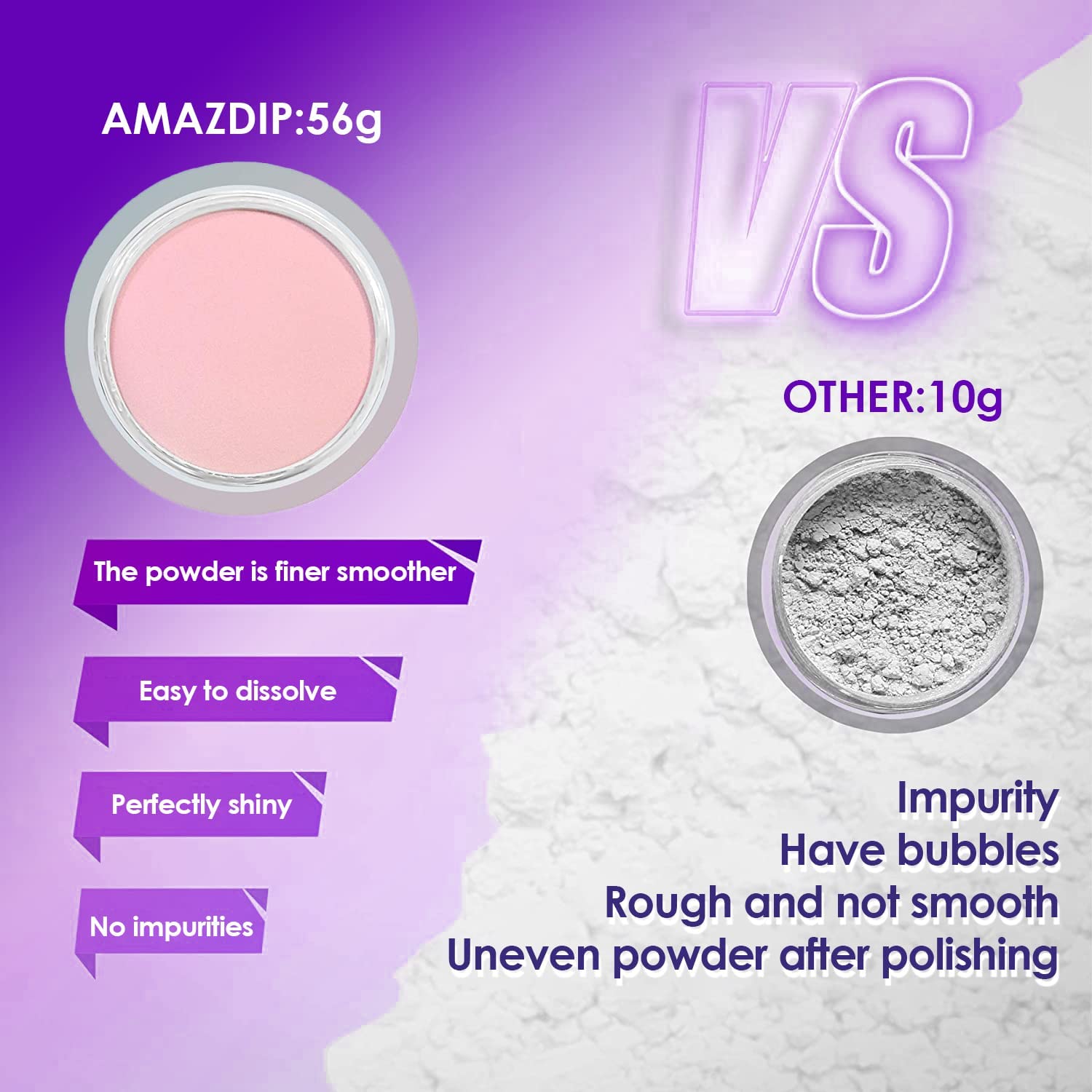 AMAZDIP Clear Pink Dip Powder Nails - 2oz (56g) for French Manicure & Nail Art - Salon & DIY Home Use - Long-Lasting & Easy Application for Professional & At-Home Nail Designs