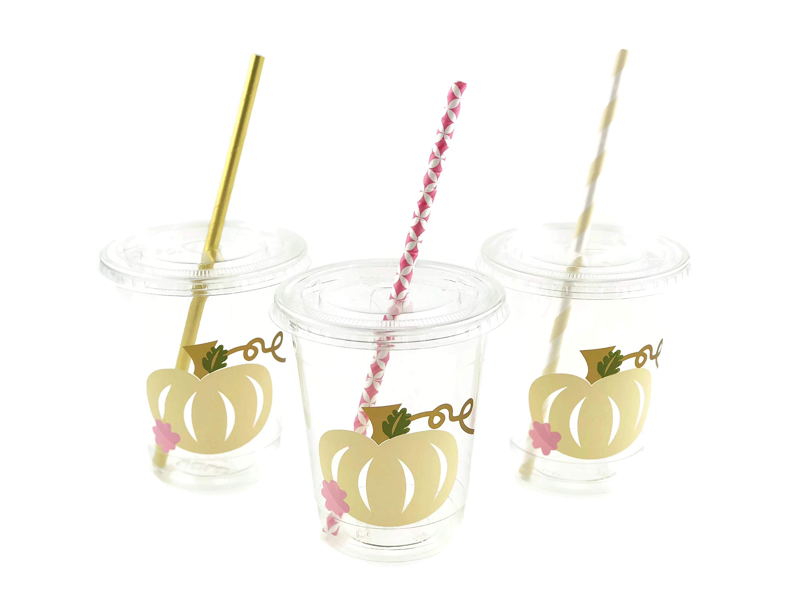 12 Pack Pumpkin Party Cups - Halloween Baby Shower & Birthday Party Supplies for Kids - Perfect for Fall Celebrations, Thanksgiving Decorations and Autumn Festivities