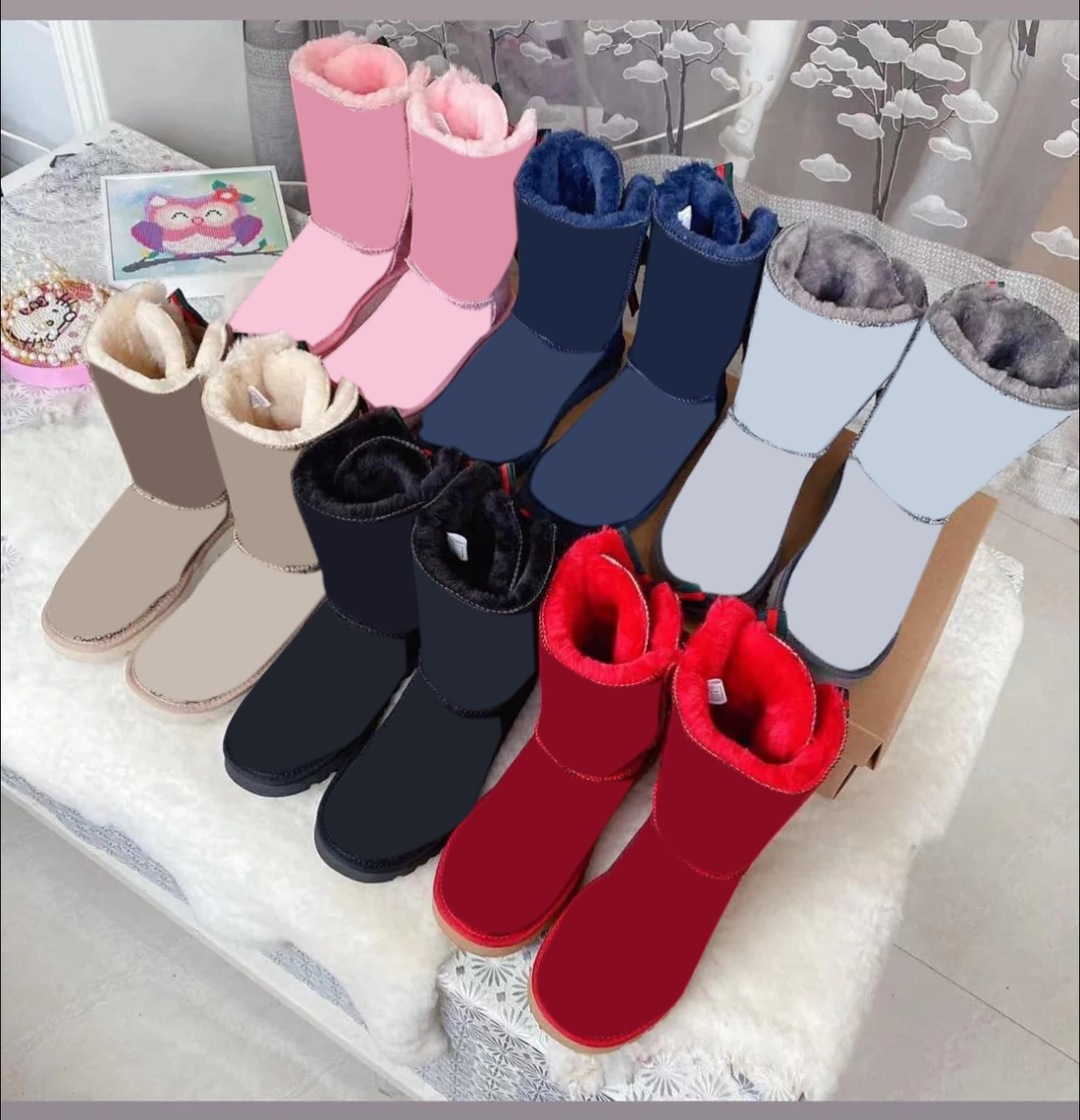 Women's Winter Snow Boots with 2 Decorative Bows - Waterproof, Slip-Resistant, Warm - Perfect for Snowy Days, Hiking & Outdoor Activities