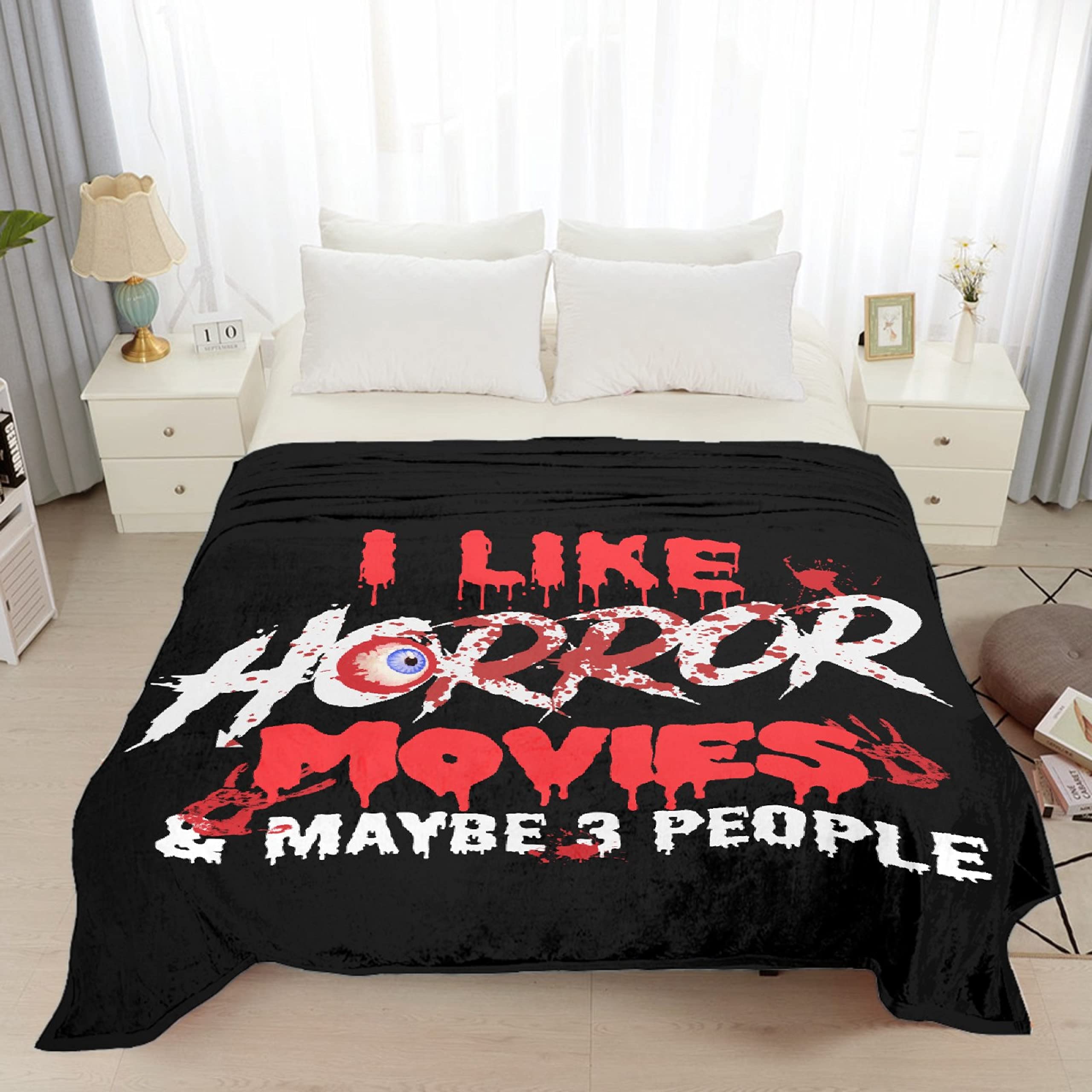 Soft Flannel Plush Throw Blanket - Extra Large 120x90 Inches - Lightweight Air Conditioner Quilt for Women & Men - Halloween Horror Movie Themed Gift - Perfect for Couch, Bed, Sofa & Family Movie Nights
