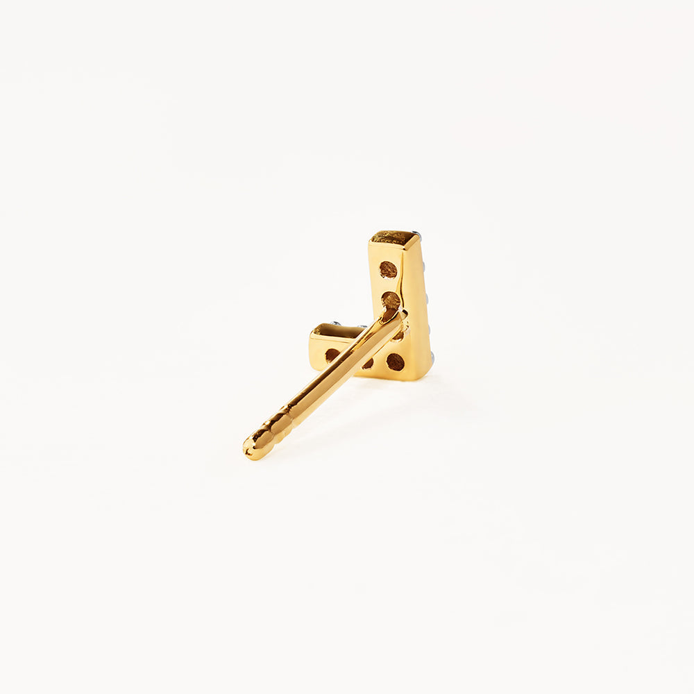 10k Gold Diamond Letter L Single Stud Earring - Elegant Initial Jewelry for Women, Perfect for Gifts, Everyday Wear & Special Occasions