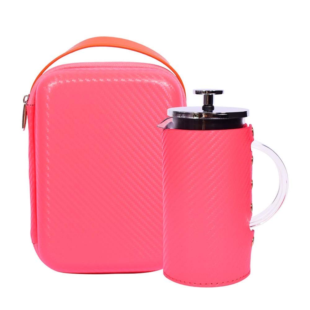 Stainless Steel French Press Coffee Maker - 350ml Pink Travel Coffee Pot for Hand Brewed Coffee, Durable & Portable for Home, Office & Outdoor Use