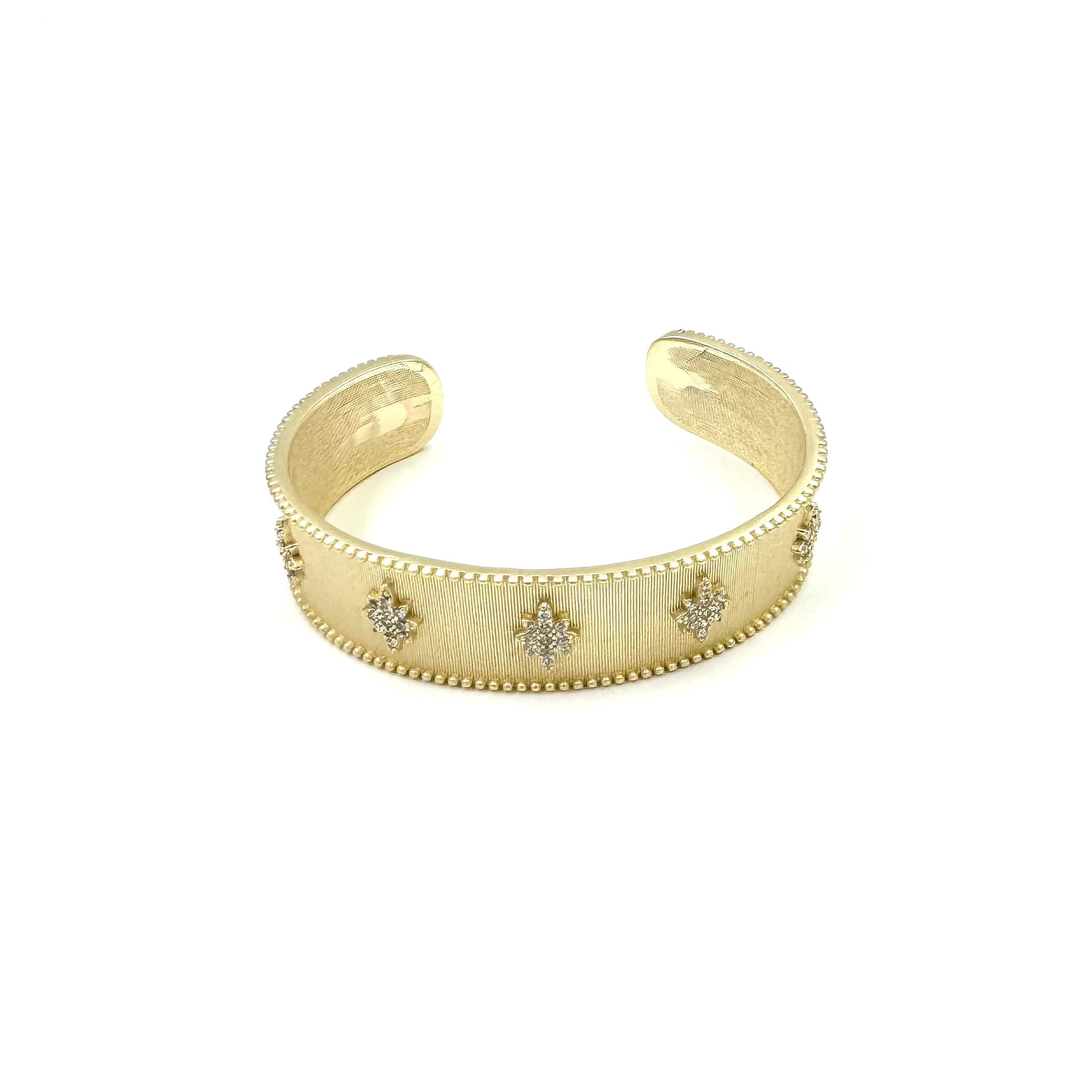 Ashley Gold Stainless Steel Gold Plated Brushed Assorted CZ Design Bangle Bracelet for Women - Elegant Jewelry Gift for Birthday, Anniversary & Special Occasions