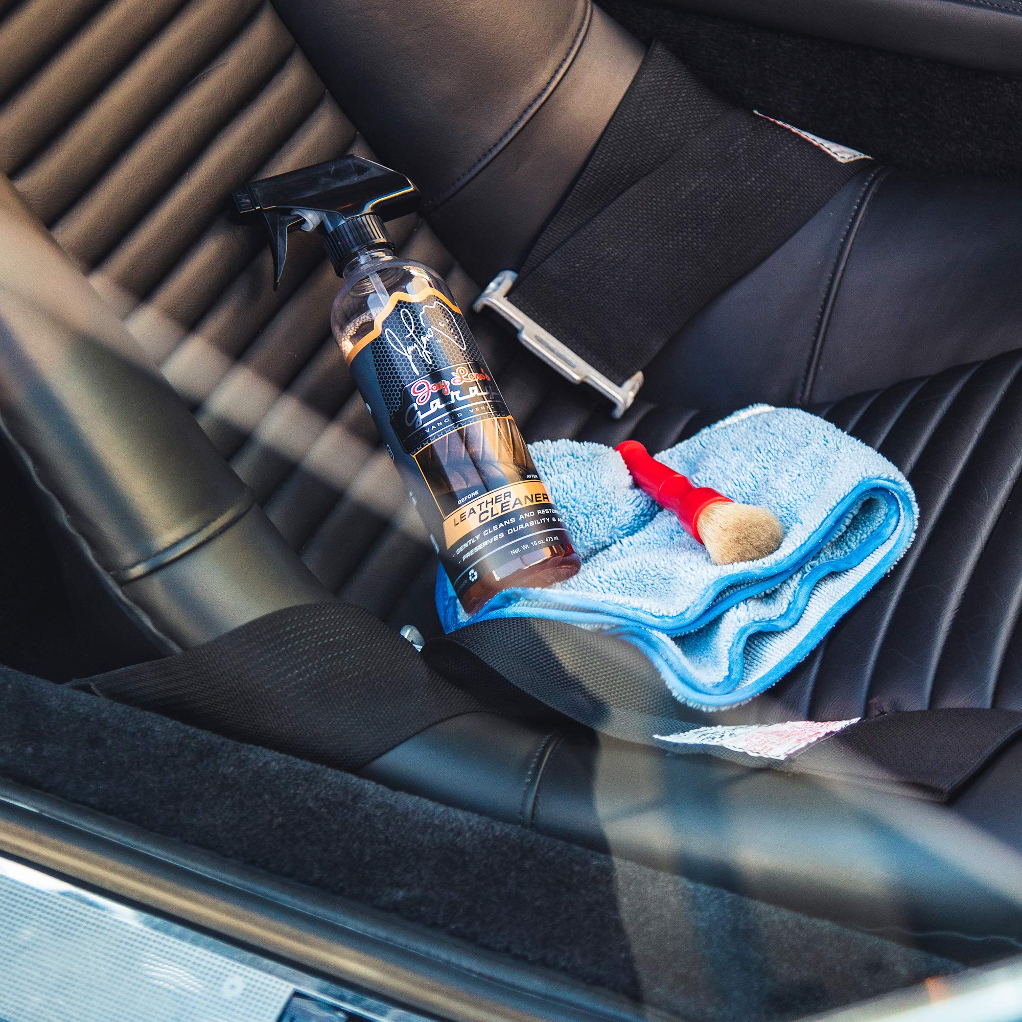 Jay Leno's Premium Leather Treatment Kit - Car Seat Conditioner & Protector for Cars, Furniture & Bags | Restores & Protects Genuine Leather | Ideal for Auto Interiors, Couches & Leather Accessories