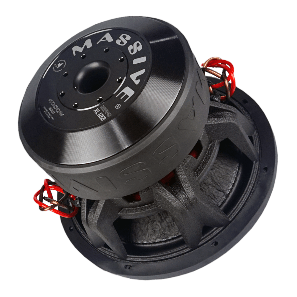 HIPPOXL122 12 Inch 2000 Watts RMS Dual 2 Ohm 3 Voice Coil Mega Subwoofer - Powerful Bass for Car Audio & Home Theater Systems