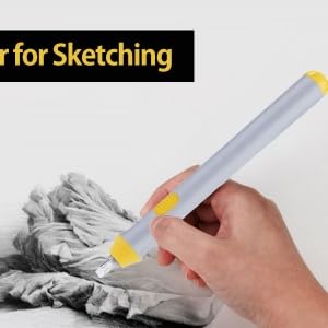 Battery Operated Electric Eraser - Automatic Portable Eraser Pen with 22 Replaceable Rubber Refills for Graphite & Technical Drawing (Black) | Perfect for Artists, Architects & Drafting Professionals