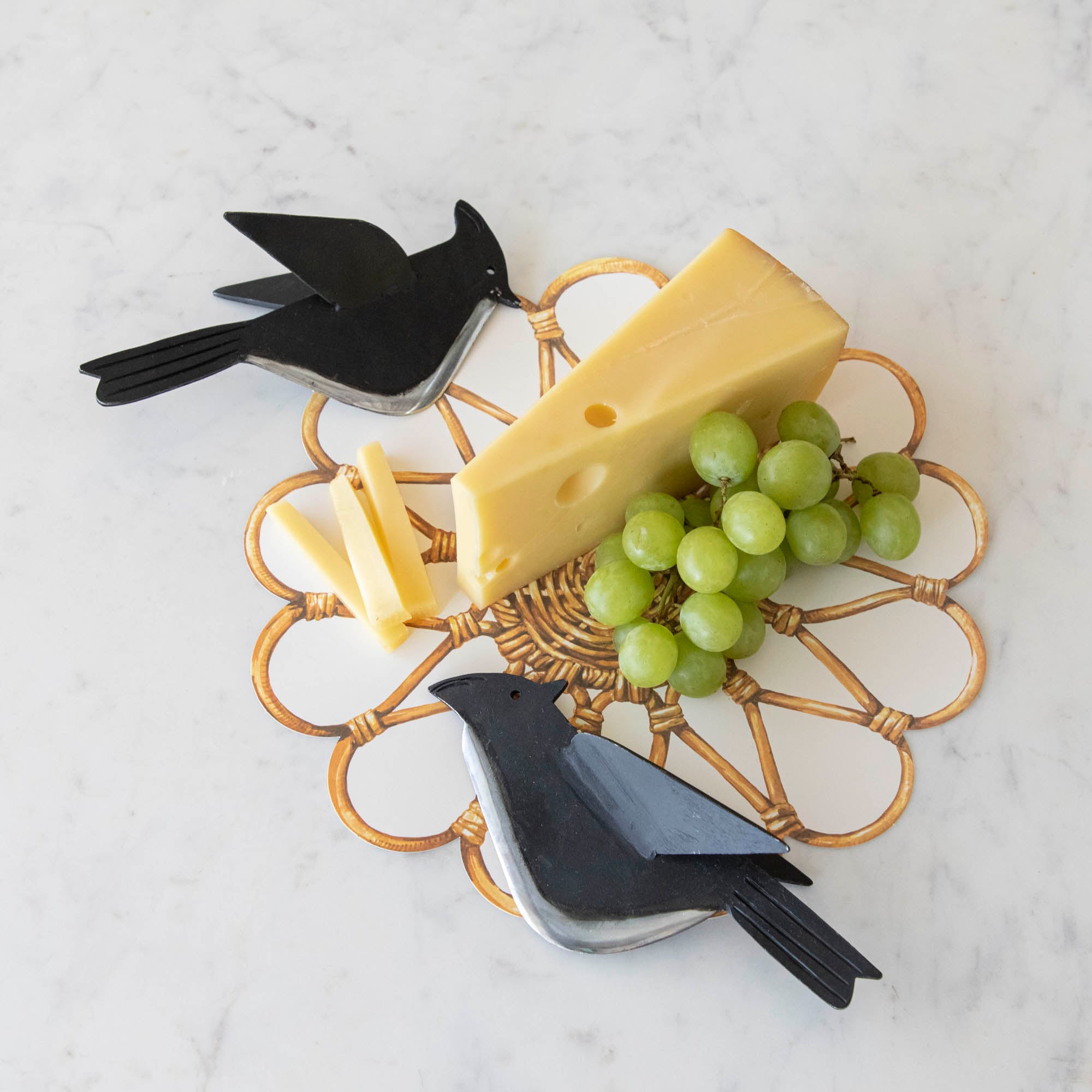 Premium Forged Iron Cardinal Cheese Knife Set of 2 - Stainless Steel Cheese Slicer for Hard Cheeses - Perfect for Charcuterie Boards, Wine Pairings & Gourmet Entertaining