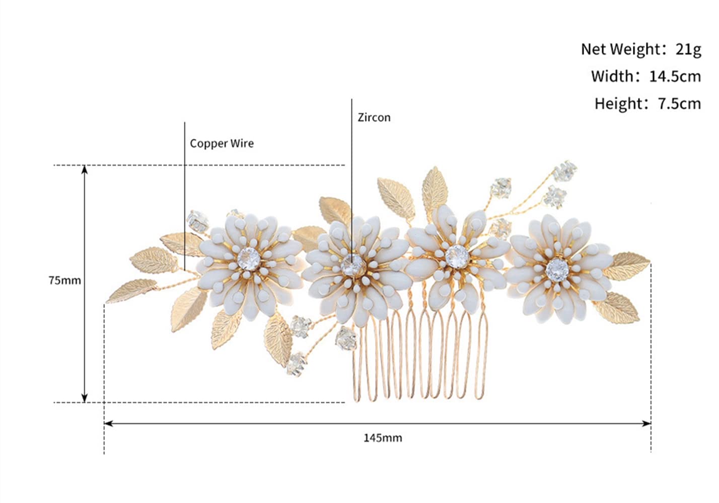 Handmade Floral Leaf Bridal Hair Comb - Elegant Wedding Headpiece for Women | Perfect for Brides, Bridesmaids, and Special Occasions