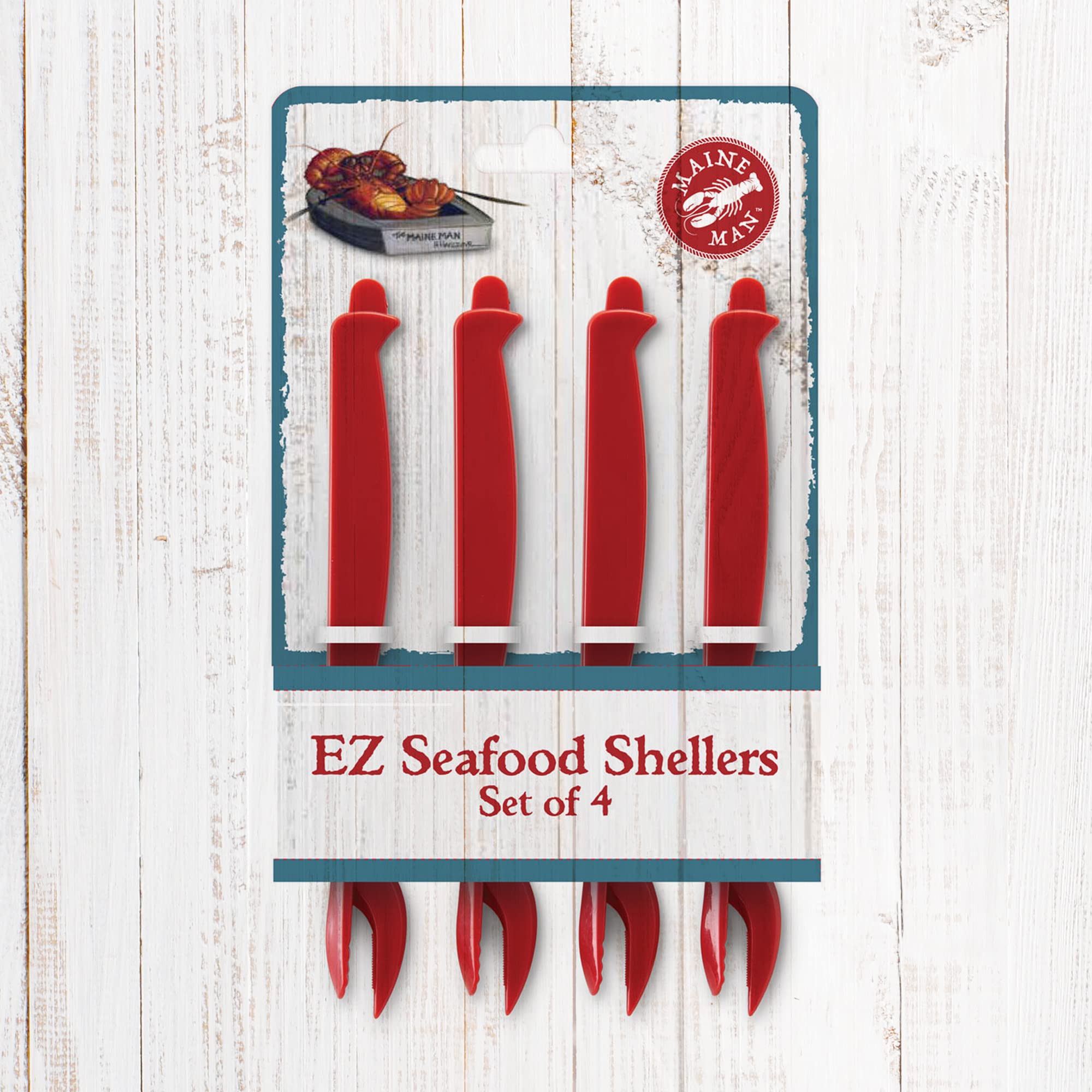 Premium Maine Man EZ Seafood Shellers Set of 4 - Crab & Lobster Cracker Tools with Non-Slip Handles - Perfect for Seafood Lovers, Beach Parties & Family Gatherings