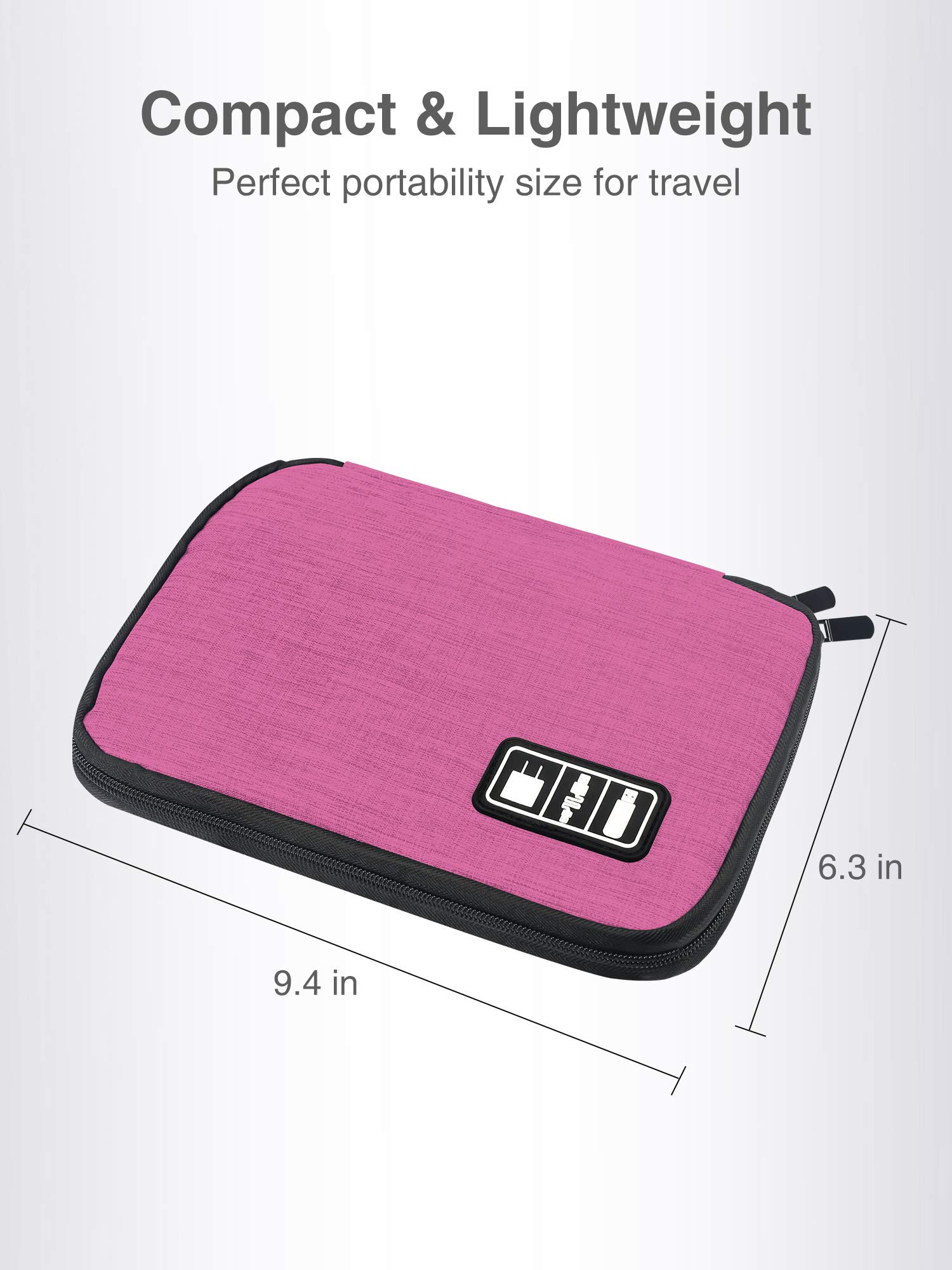 Luxtude Travel Cable Organizer Bag - Electronic Cord Storage Case for Chargers, USB Cables & Tech Accessories - Perfect for Business Trips, Vacations & Daily Commute