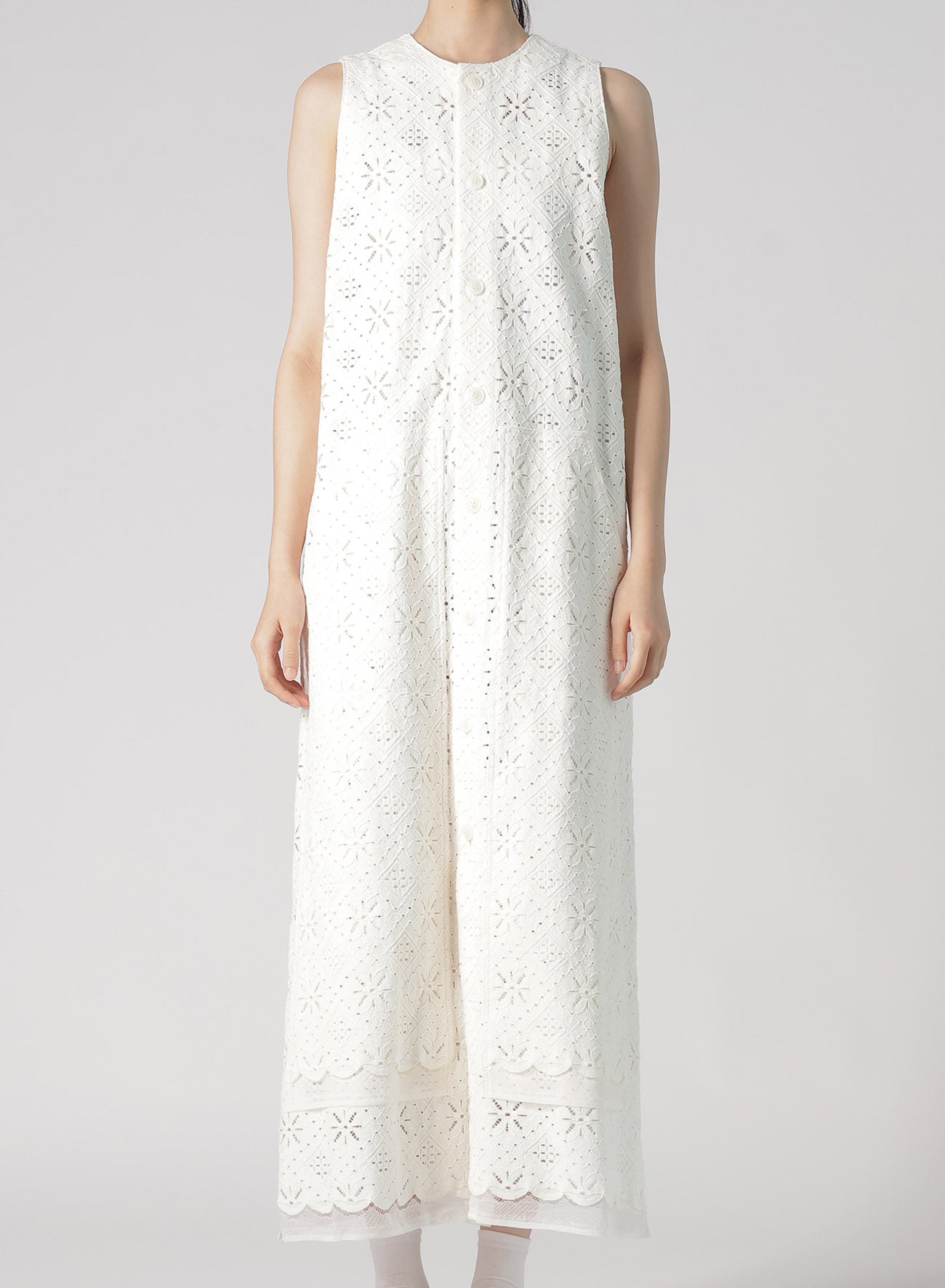 Elegant Cotton Lace Front Open Dress for Women - Summer Boho Chic Maxi Dress for Beach, Wedding & Special Occasions