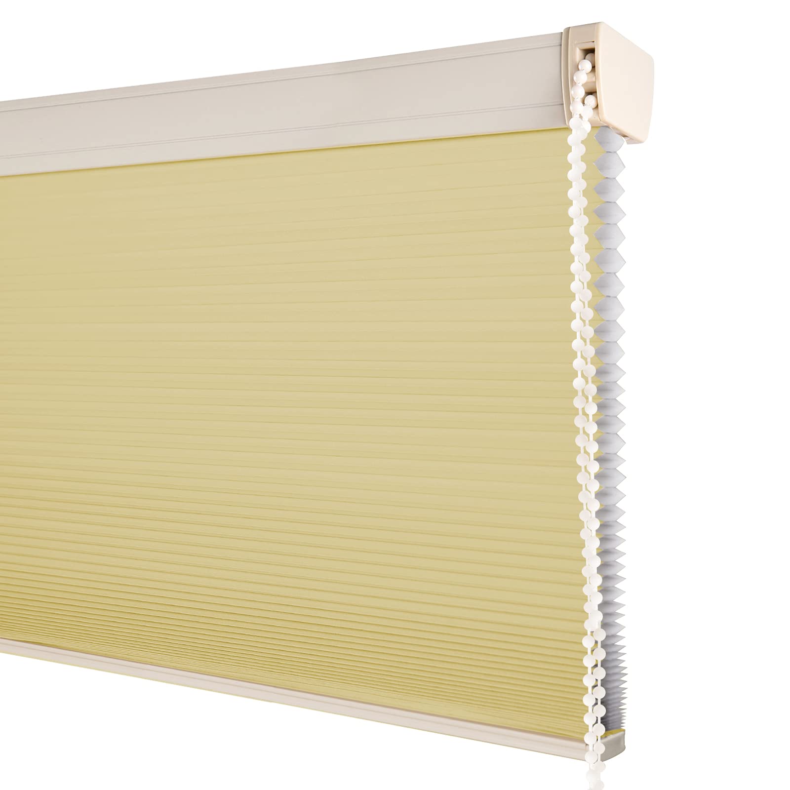 SUAKY Custom Honeycomb Blinds - Light Filtering Beige Cellular Shades for Windows, Bottom Up Design, Perfect for Living Rooms and Bedrooms