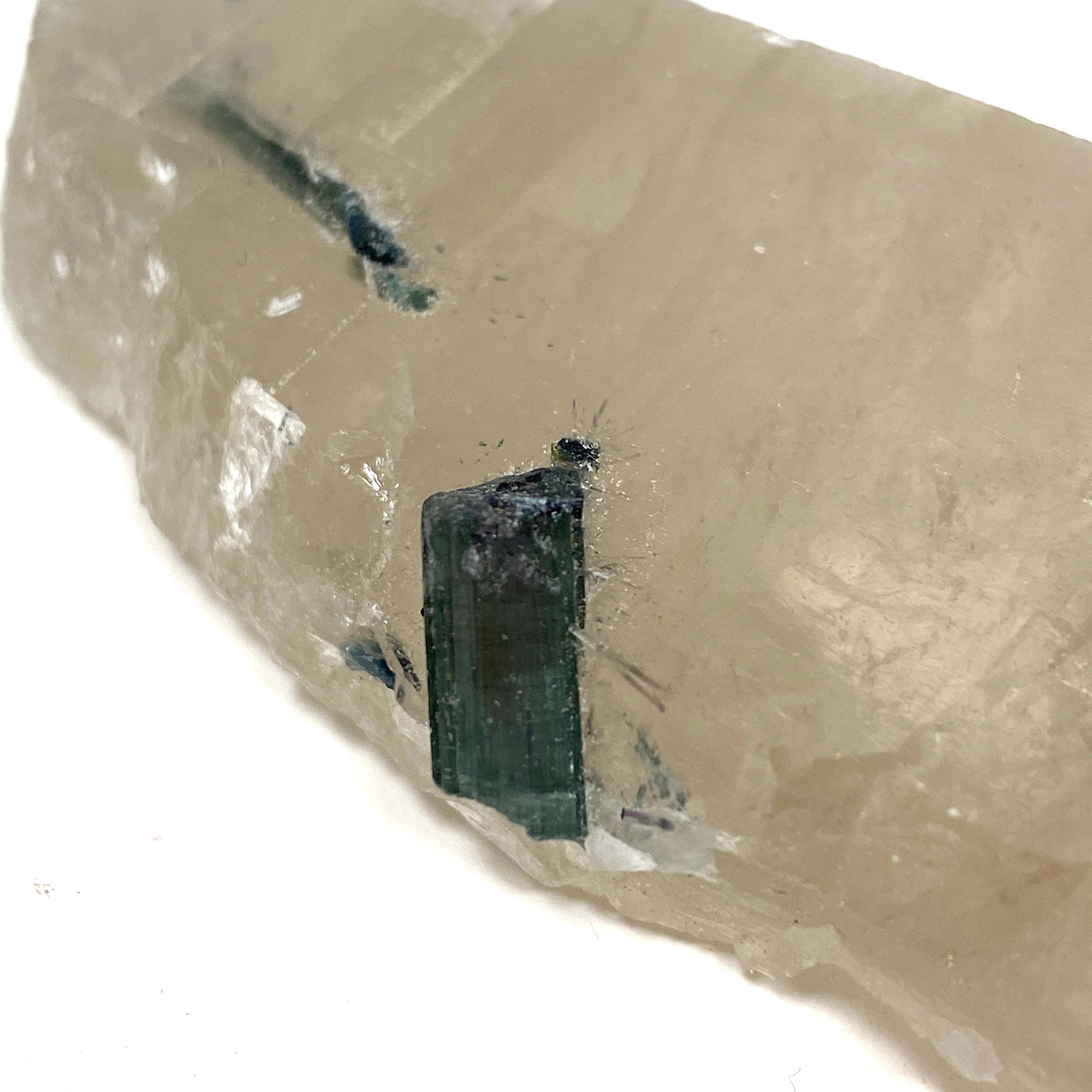 Natural Green Tourmaline on Quartz Crystal Specimen - GTQ 01 | Healing Stone for Meditation, Energy Work & Home Decor