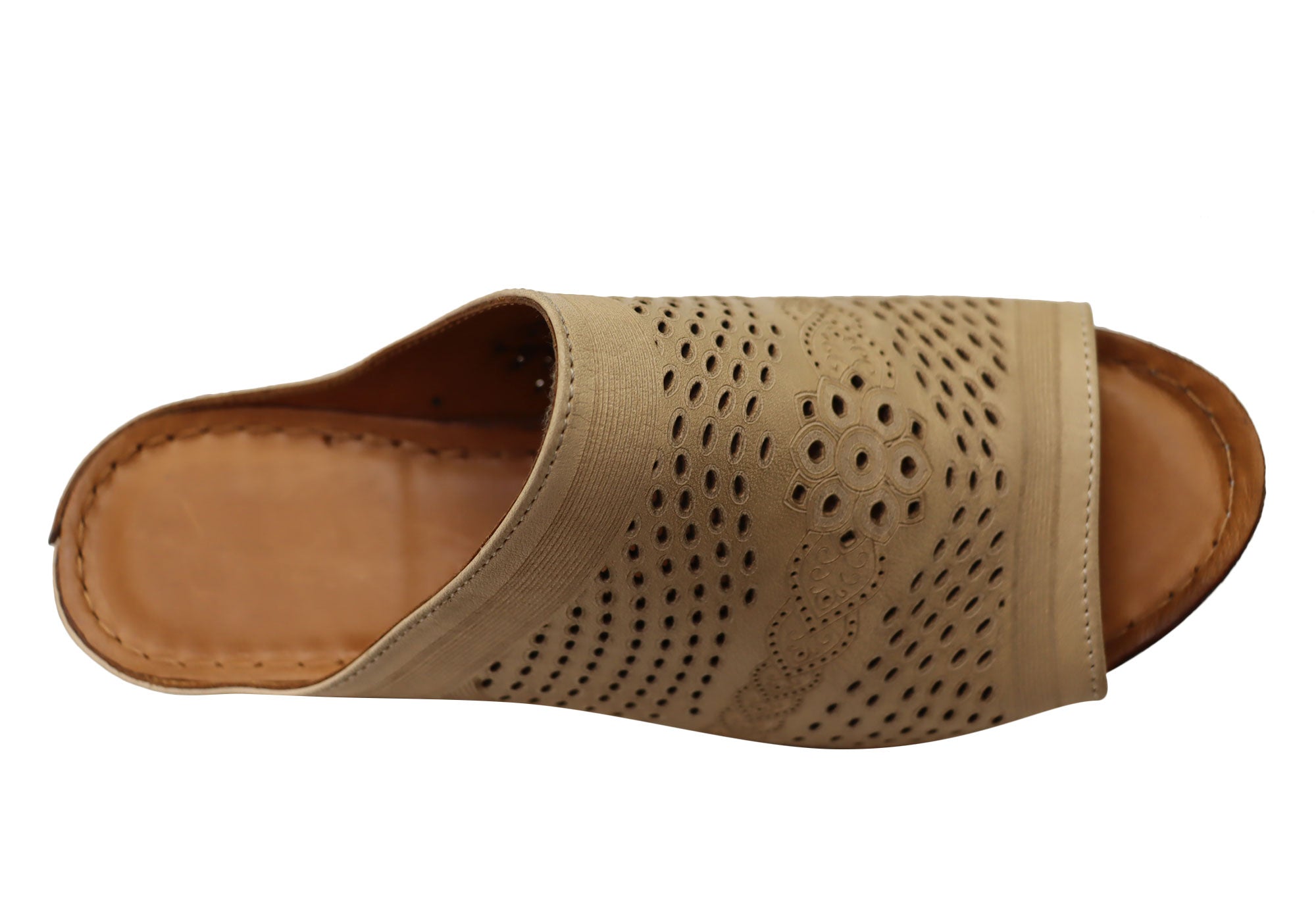 Orizonte Kingsley Women's Comfort Leather Wedge Slides Sandals - Stylish & Supportive for Walking, Travel & Summer Outfits
