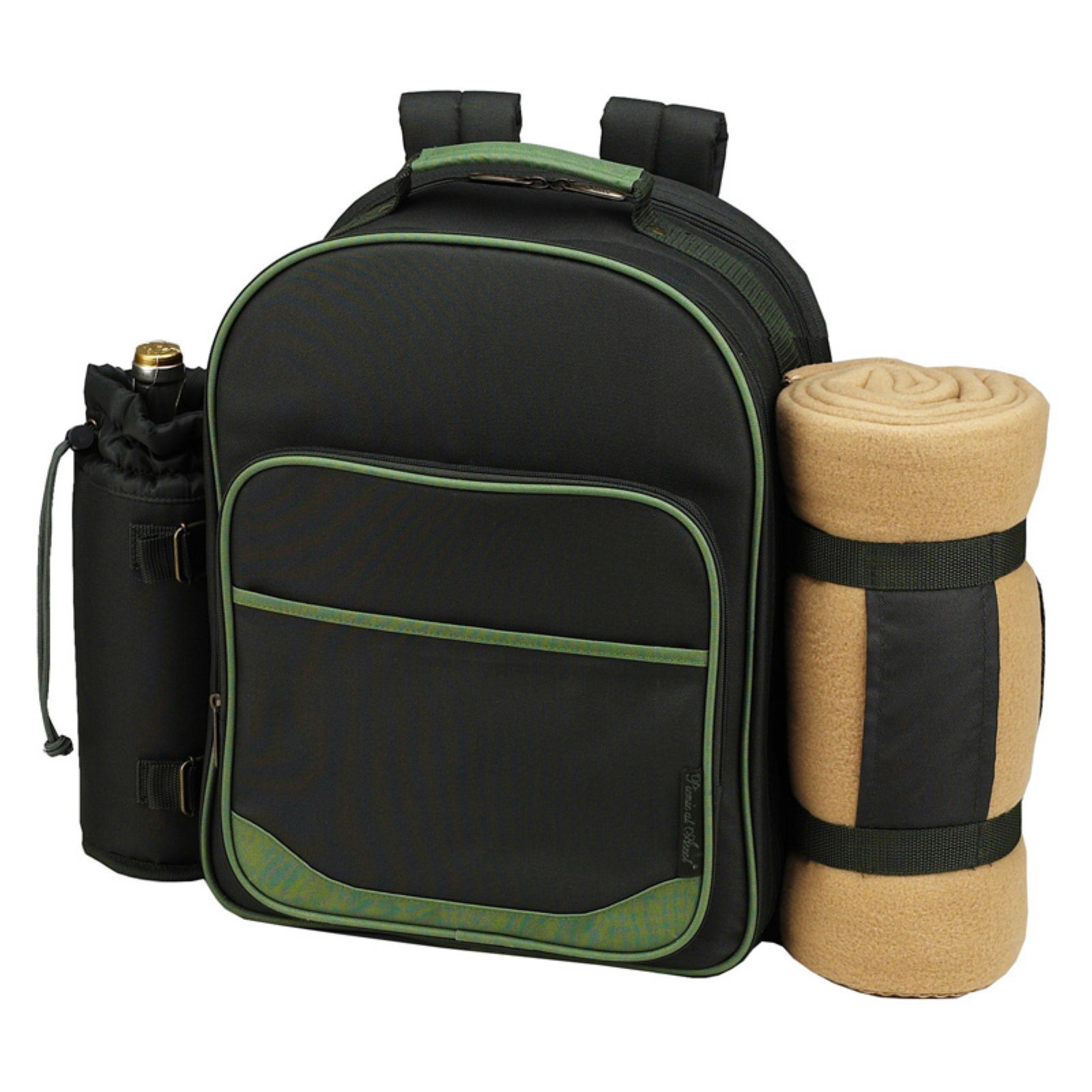 Premium 4-Person Eco-Friendly Picnic Backpack with Cooler, Insulated Wine Holder & Blanket – Forest Green – Perfect for Outdoor Gatherings, Beach Trips & Picnics at Ascot