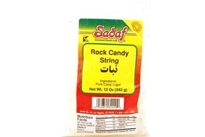 Sadaf White Rock Candy String - 12oz Pure Crystallized Sugar for Tea, Coffee & Cocktail Garnish - Perfect for Baking, Desserts & Party Decorations
