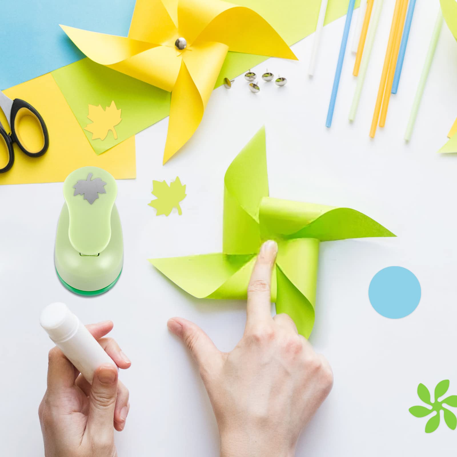 UCEC 6-Piece Paper Punch Set for Crafting - 1 Inch Heart, Circle, Star, Butterfly, Maple Leaf & Flower Hole Punchers | Perfect for DIY Scrapbooking, Card Making, Gift Wrapping & School Projects