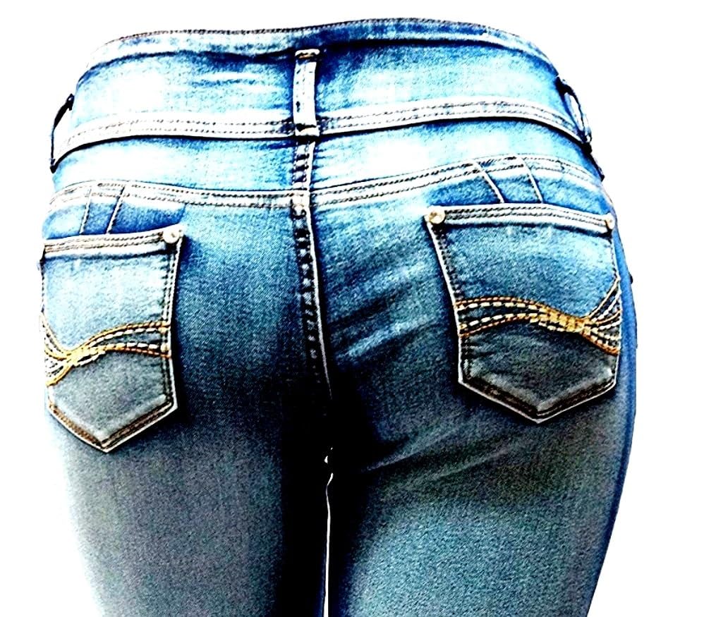Jack David CYCLON Women's Plus Size Stretch MID Rise Blue Black Denim Jeans Capri (Size 14) - Comfortable Casual Pants for Everyday Wear, Work & Weekend Outings