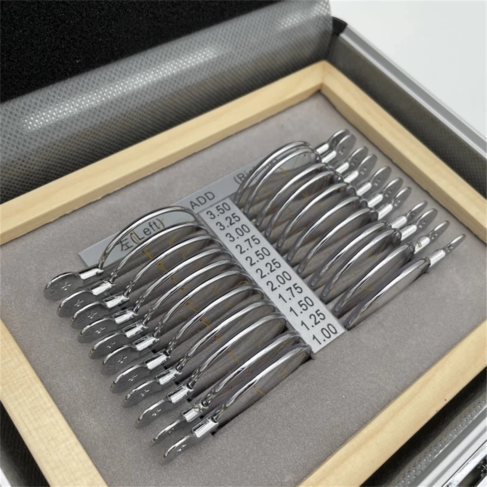 HCCTOZZ Professional Progressive Test Lens Set - Optical Equipment for Eye Exams - Ophthalmic Aluminum Tray with Case - Perfect for Optometrists, Eye Clinics & Vision Testing