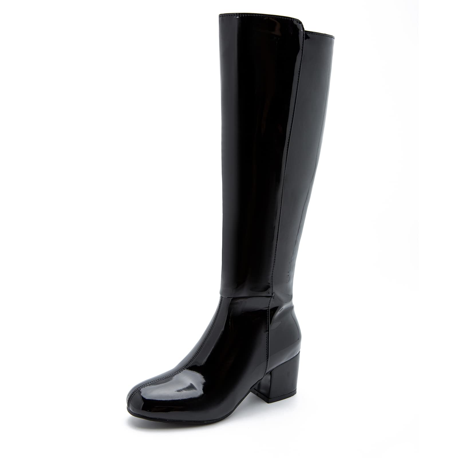 Women's Knee High Block Heel Boots with Zipper - Stylish Party & Dance Shoes for Women | Perfect for Night Out, Club Wear, and Special Occasions