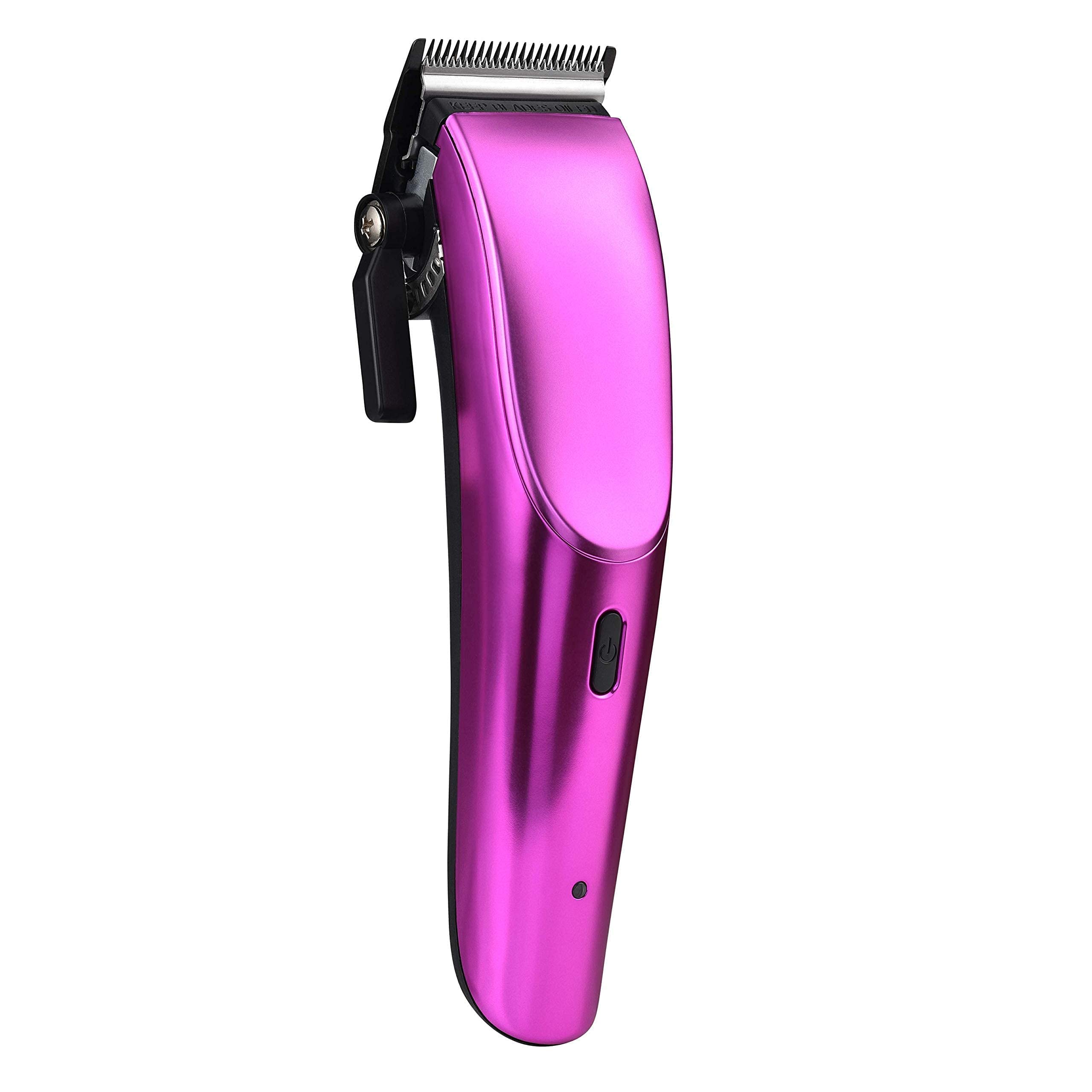 StyleCraft Ergo Professional Microchipped Magnetic Hair Clipper Set - 5 Guard Combs, Charging Stand & 3 Customizable Lids (Black, Pink, Blue) | For Men's & Women's Haircut, Beard Trimming & Pet Grooming at Home or Salon