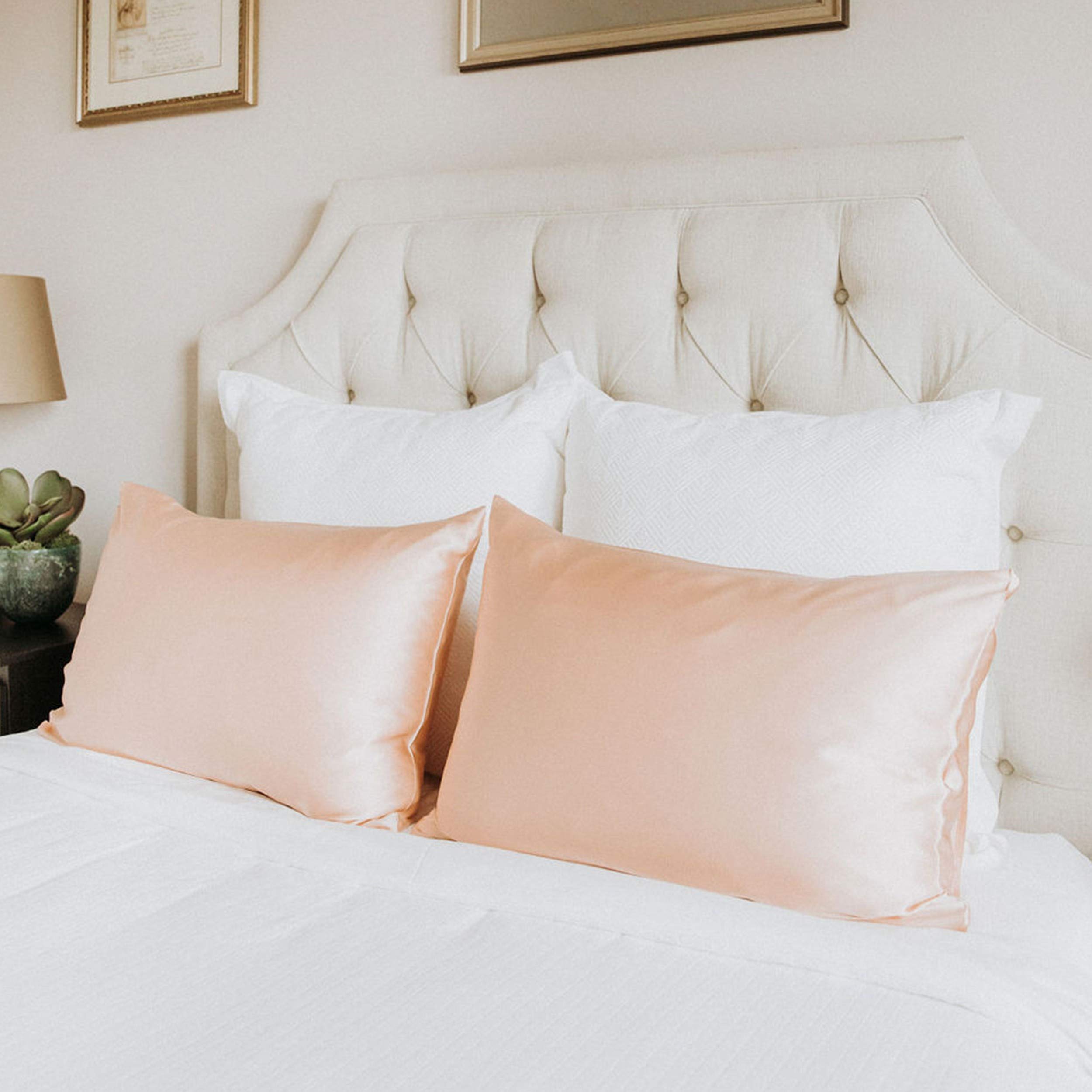 100% Natural Mulberry Silk Pillowcase for Hair & Skin Care - King/Standard/Toddler Size (Pink, White, Silver, Blue, Carmel, Emerald) | Anti-Wrinkle & Hypoallergenic | Luxury Bedding Gift in Elegant Envelope Box - Perfect for Beauty Sleep & Sensitive Skin