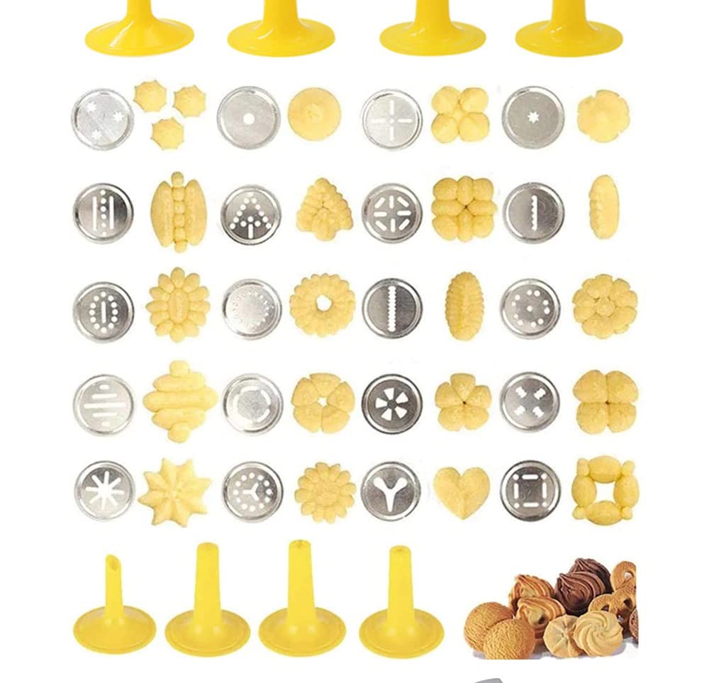 Premium Stainless Steel Cookie Press Gun with 20 Decorative Discs & 4 Icing Tips - Professional Spritz Cookie Maker for Baking, DIY Biscuits, and Cake Decorating - Perfect for Holiday Baking, Party Treats, and Home Kitchen Use