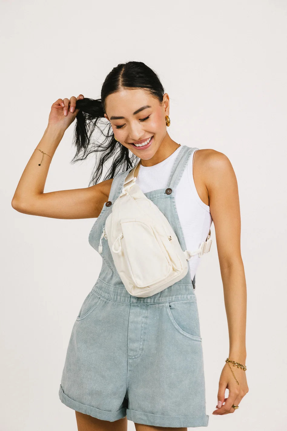 Micah Sling Bag for Women - Crossbody Shoulder Bag in Ivory | Fashionable & Lightweight for Travel, Work & Daily Use