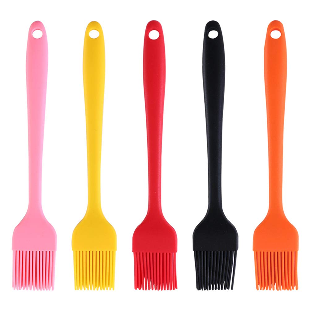 Heat-Resistant Silicone Basting Brush for Baking, BBQ, Grilling - Pastry, Bread, Cake, Meat & Marinades - Non-Stick Kitchen Brush with Ergonomic Handle (Pink) | Perfect for Basting Butter, Oil & Sauces on Cookies, Steaks & Roasts