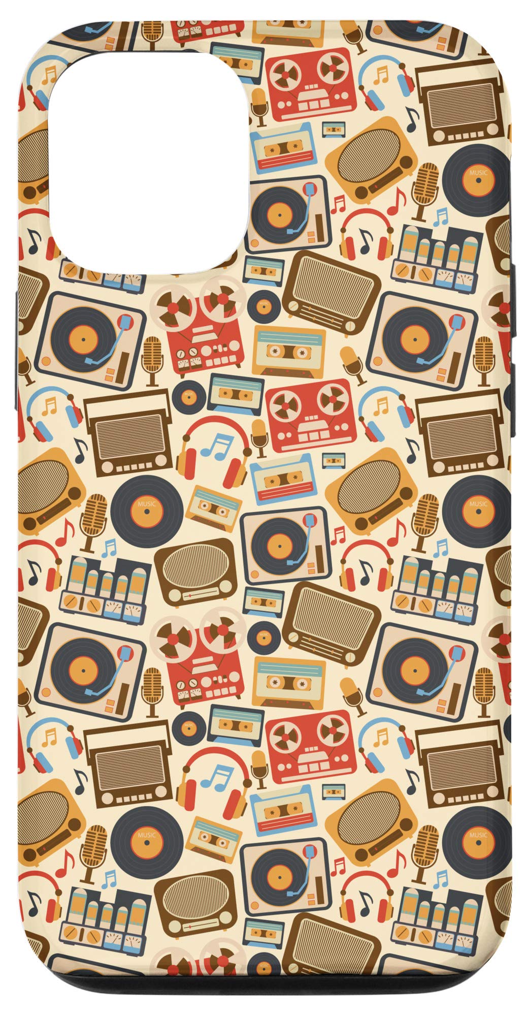 Vintage Cassette Vinyl Record Radio Case for iPhone 12/12 Pro - Retro Music Lover Gift - Perfect for Music Enthusiasts & Nostalgic Style