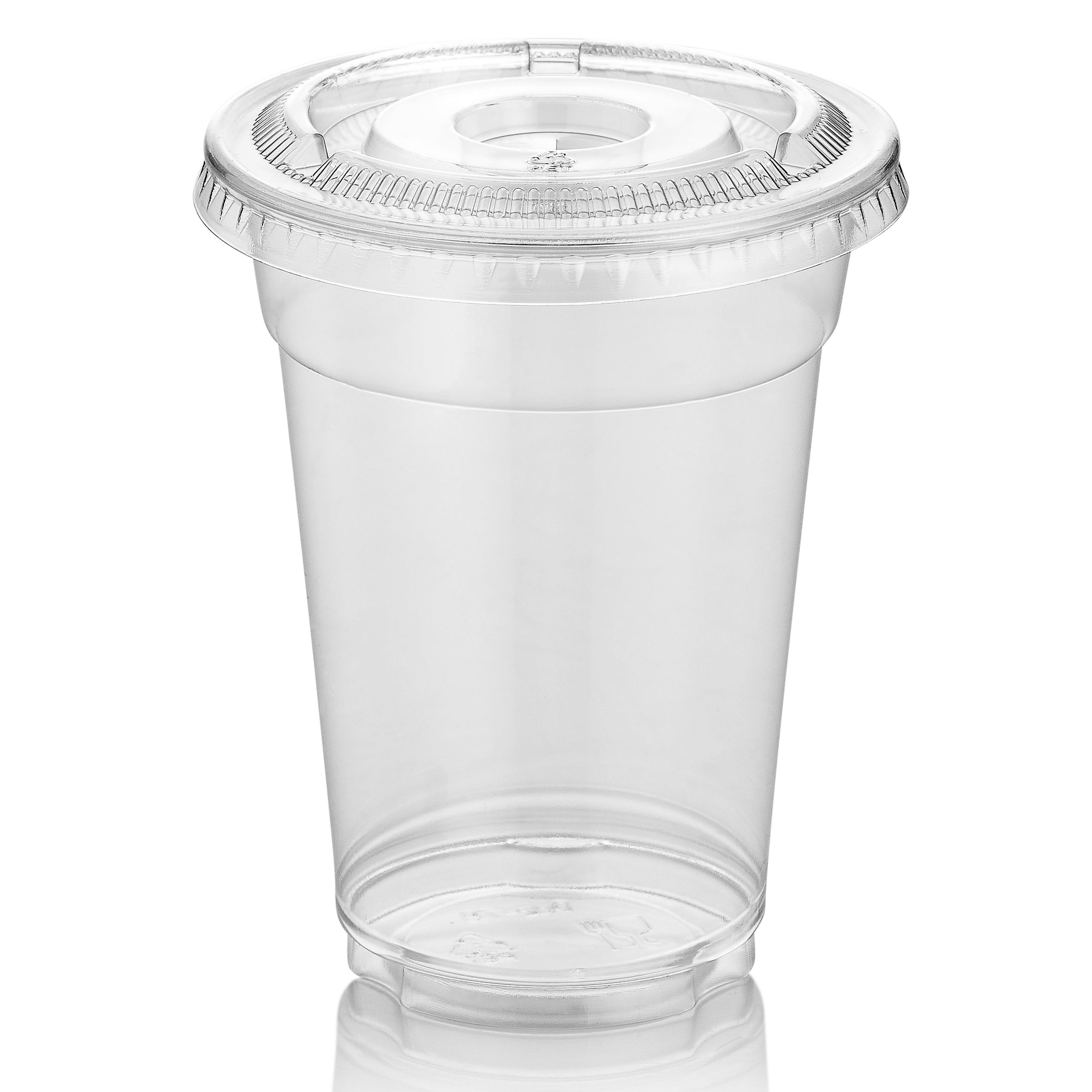 12 oz. Disposable Plastic Cups with Lids - 6 Packs of 100 | Eco-Friendly Party Cups for Cold Drinks, Bubble Tea, Boba, Iced Coffee, Smoothies & Juices | Perfect for Parties, BBQs, Picnics & Office Events