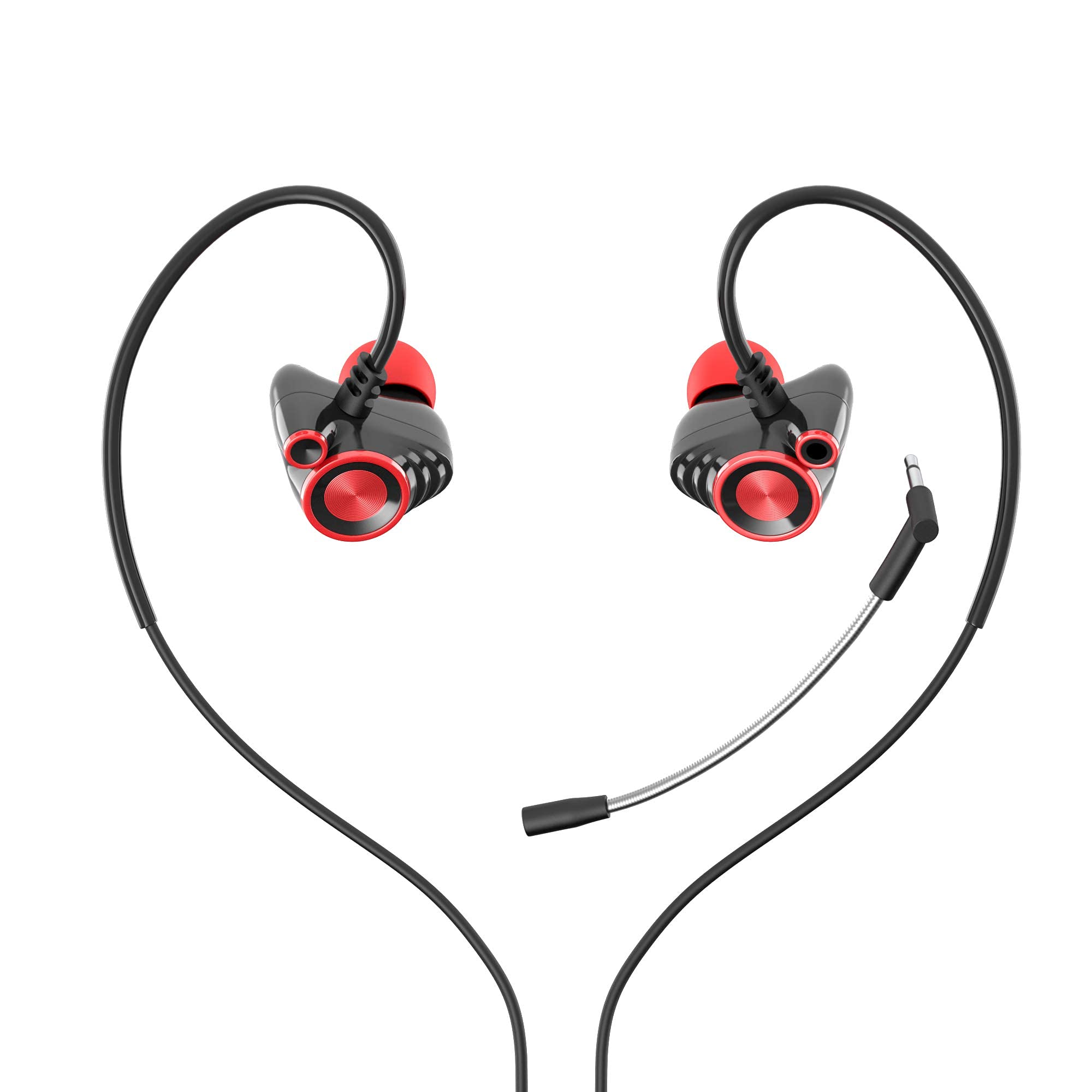 HP PS4 Gaming Earbuds with Mic - Stereo Bass In-Ear Headphones, Detachable Dual Microphone & Volume Control for Mobile, Xbox One, PS4, PC - Perfect for Competitive Gaming & Online Chatting