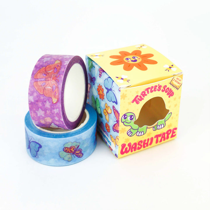 Butterflies and Moths Washi Tape - Decorative Japanese Paper Tape for Scrapbooking, Journaling, DIY Crafts & Gift Wrapping - Turtle's Soup Collection