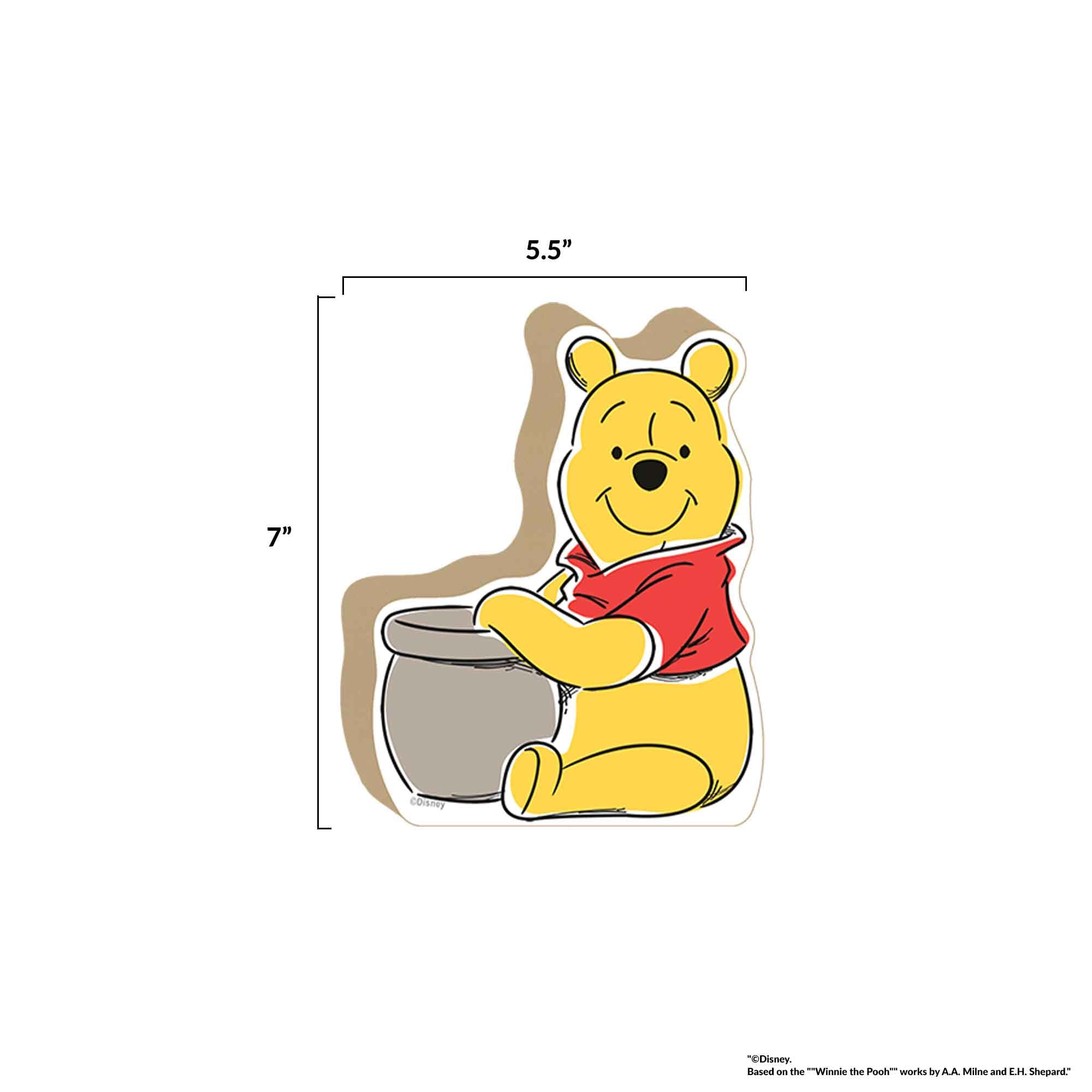 Disney Winnie the Pooh & Honey Pot Wooden Shelf Decor - Cute Kids Room, Nursery & Playroom Decoration - Perfect for Bookshelves, Dressers & Wall Display
