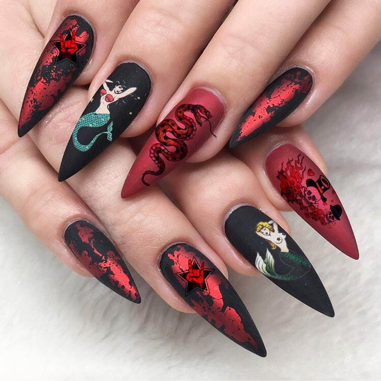 Halloween Nail Art Stickers - 310+ 3D Nail Decals for Kids & Adults, Halloween Cosplay Nail Accessories - Perfect for Halloween Parties, Costume Events and Nail Art DIY