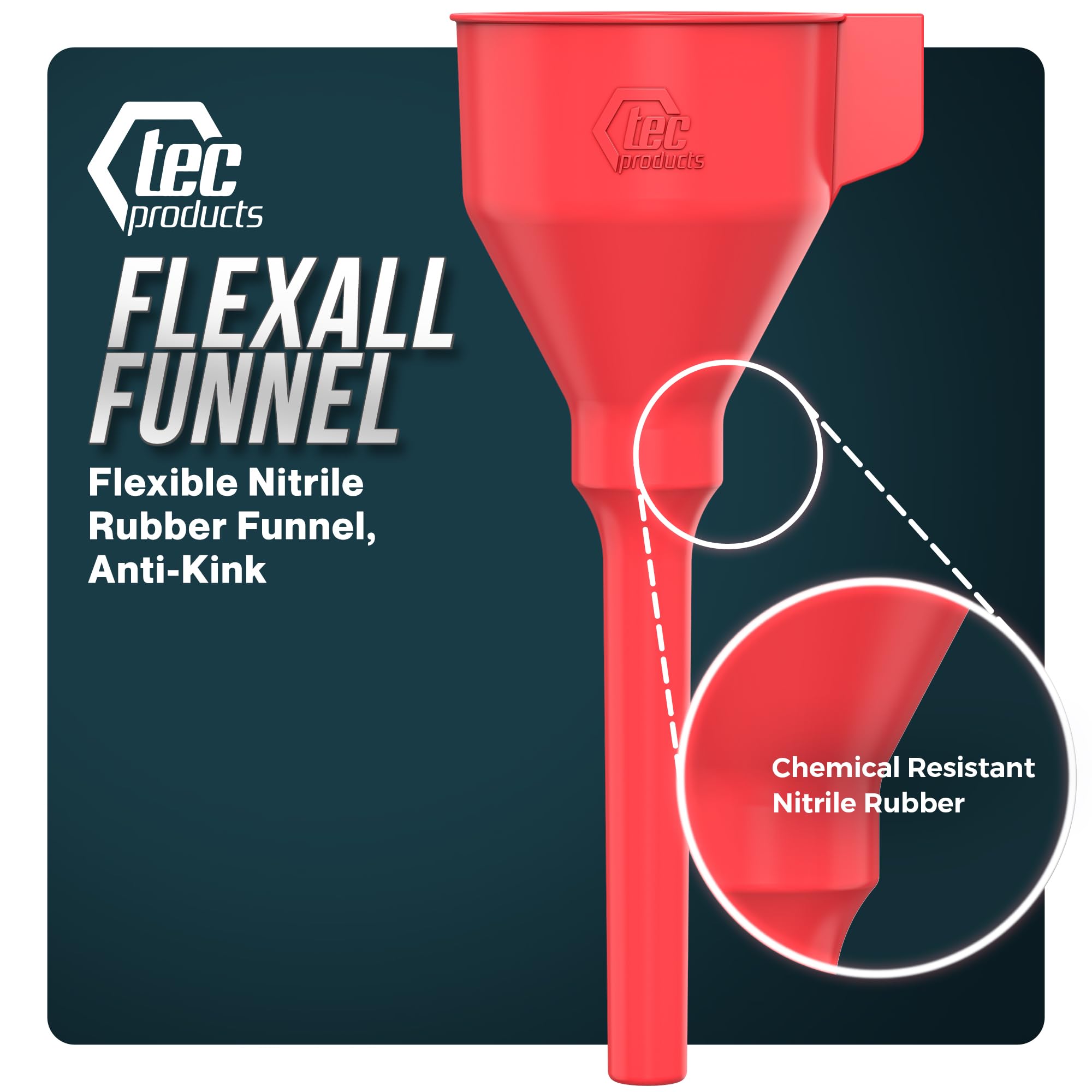 Flexible Anti-Kink Funnel with Hose - Durable Nitrile Rubber Automotive Funnel for Oil Changes, Transmission Fluid, Diesel & Gas - USA Made - Perfect for DIY Car Maintenance, Motorcycle Care & Home Garage Use