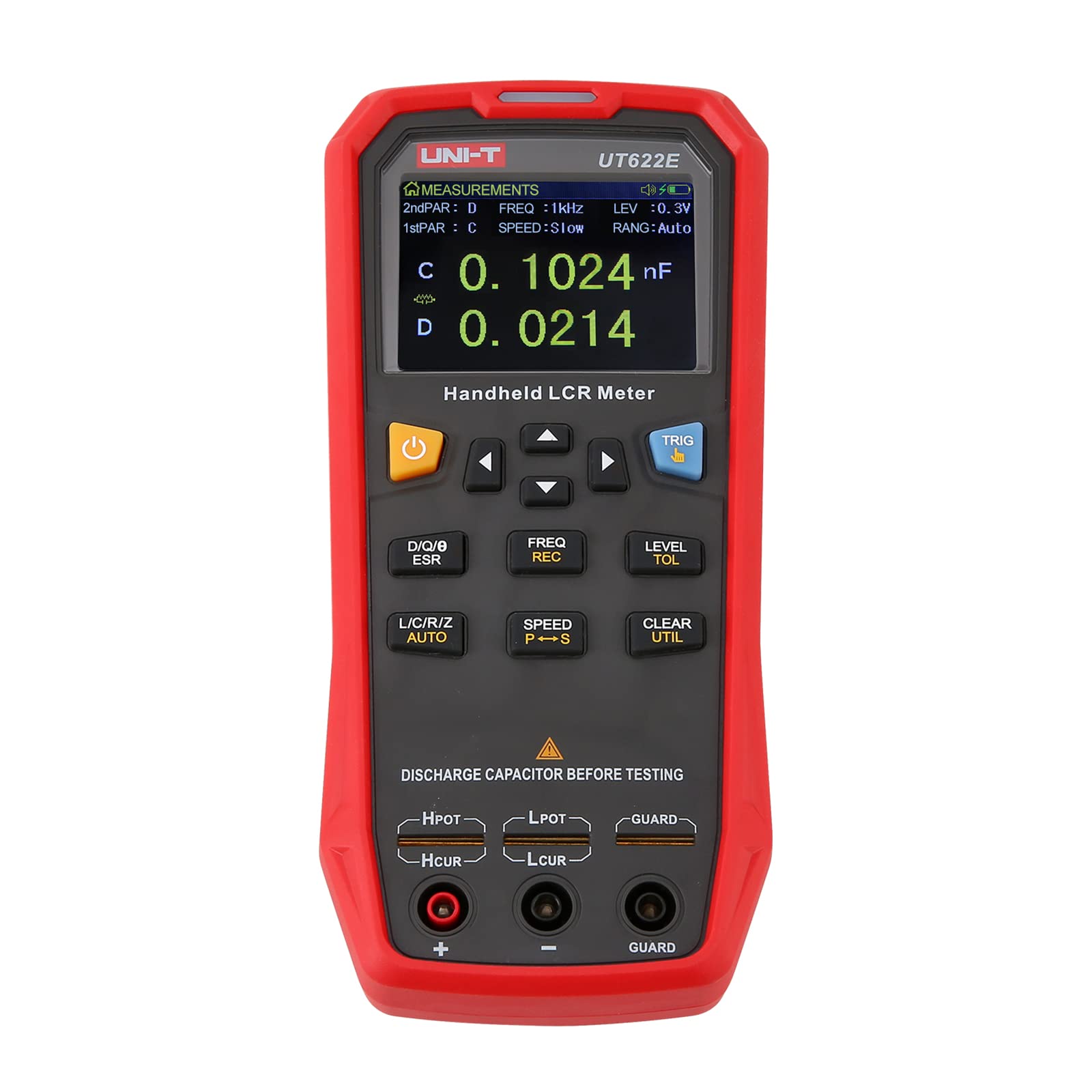 UNI-T UT622E Handheld Digital LCR Meter - High Precision Inductance Capacitance Resistance Tester with Backlight & Data Hold | Professional ESR, Ohm & Frequency Measurement for Industrial Components & Capacitor Testing | Ideal for Electronics Repair, Lab Testing & Quality Control