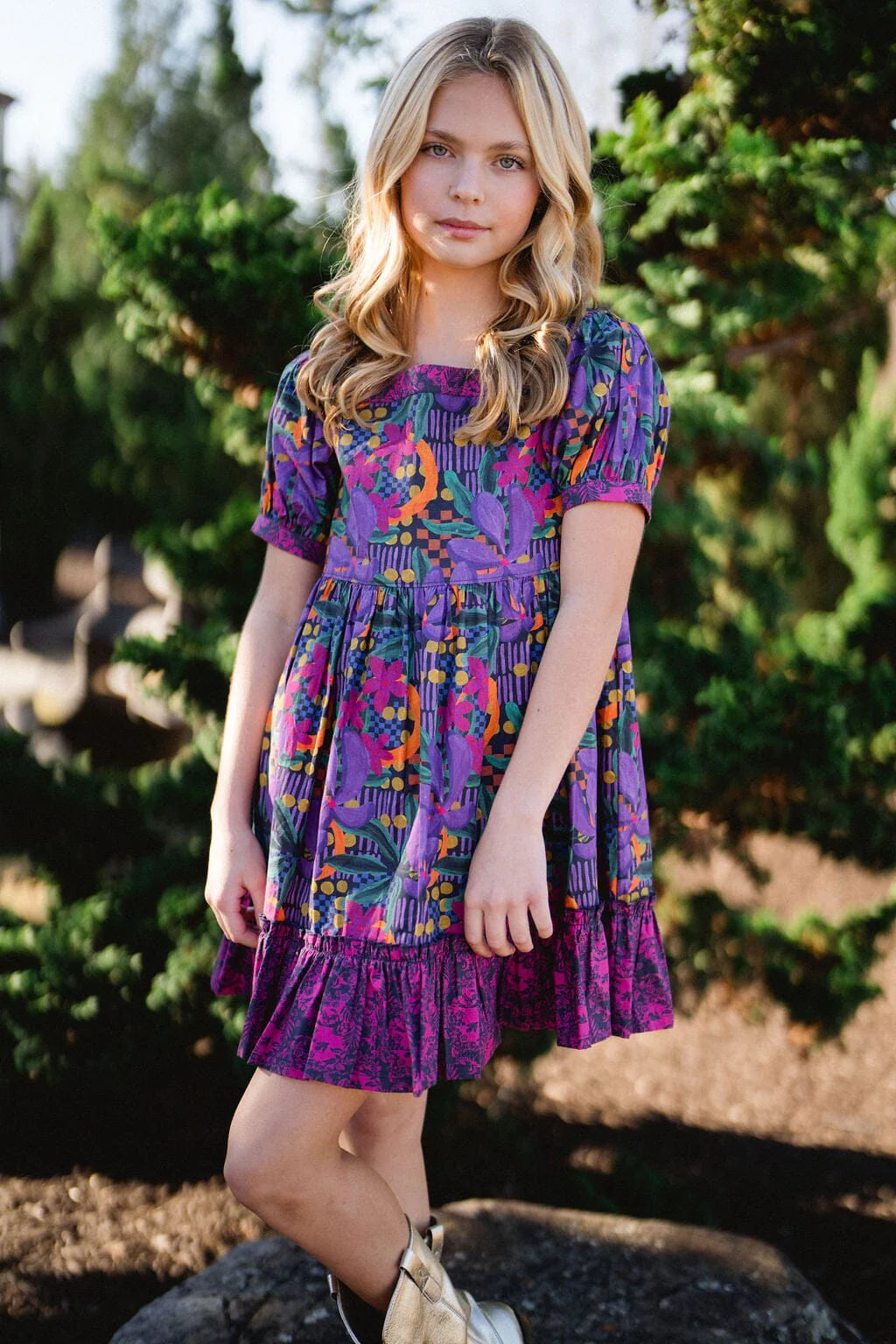 Briton Court Kenzie Dress - Elegant Women's Floral Midi Dress for Casual Wear, Office & Special Occasions | Perfect for Spring & Summer Outfits