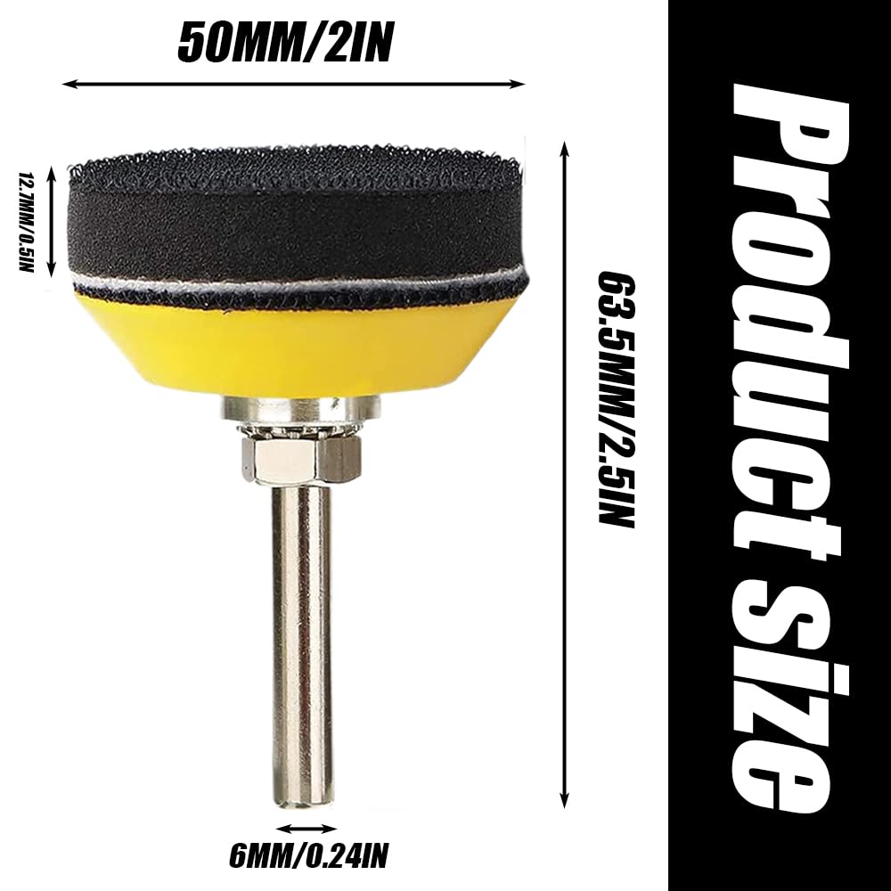 2Pcs 2 Inch Hook and Loop Sanding Backing Pad with 1/4 Inch Shank - Soft Foam Buffering Pad for Drill, Air Die Grinder & Rotary Sander Tools - Perfect for Woodworking, Metal Polishing & DIY Projects
