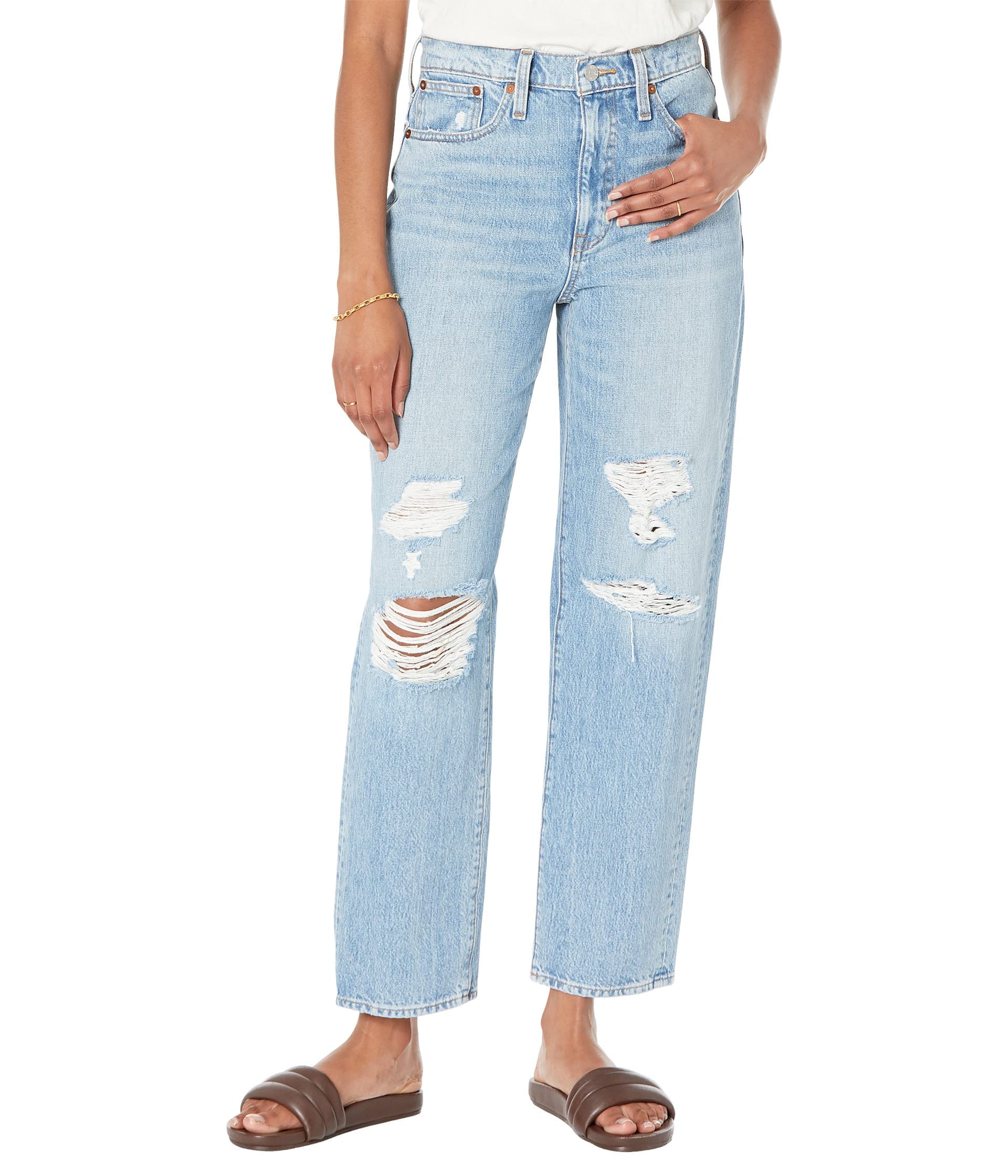 Madewell The Dadjean in Yorktown Wash - High Waist Relaxed Fit Women's Jeans for Casual & Everyday Wear | Perfect for Work, Weekend Outings & Travel