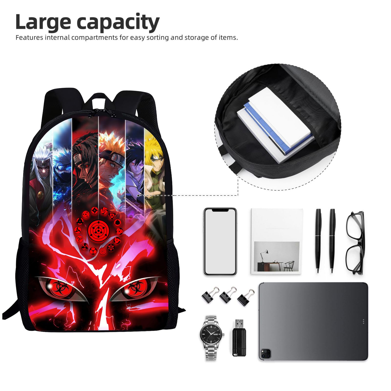 3D Printing Cartoon Anime Backpack - 17 Inch Travel Daypack for School, Sports & Outdoor Adventures (Style B) - Lightweight & Durable Laptop Backpack for Kids & Teens