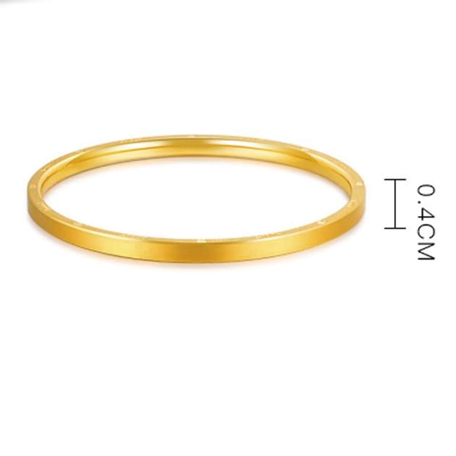 18K Yellow Gold Engraved Bangle Bracelet for Women - Personalized Random Pattern Jewelry Gift for Anniversary, Birthday & Special Occasions