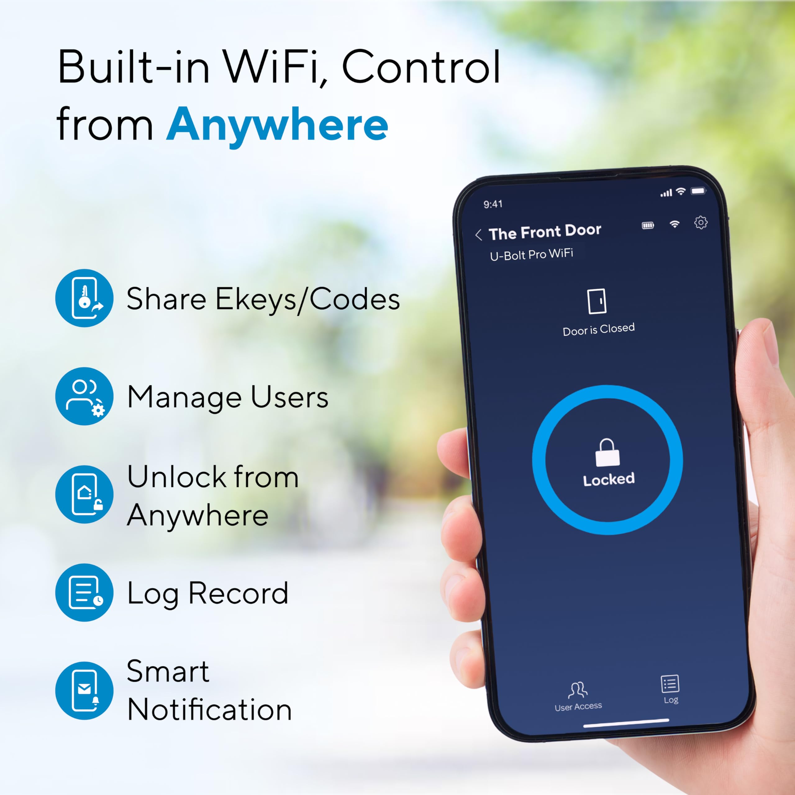 Ultraloq U-Bolt Pro WiFi Smart Lock with Fingerprint & Keypad - 8-in-1 Keyless Entry Deadbolt with Auto Unlock, Door Sensor, IP65 Waterproof, Remote App Control - Perfect for Home Security, Vacation Rentals & Smart Home Integration