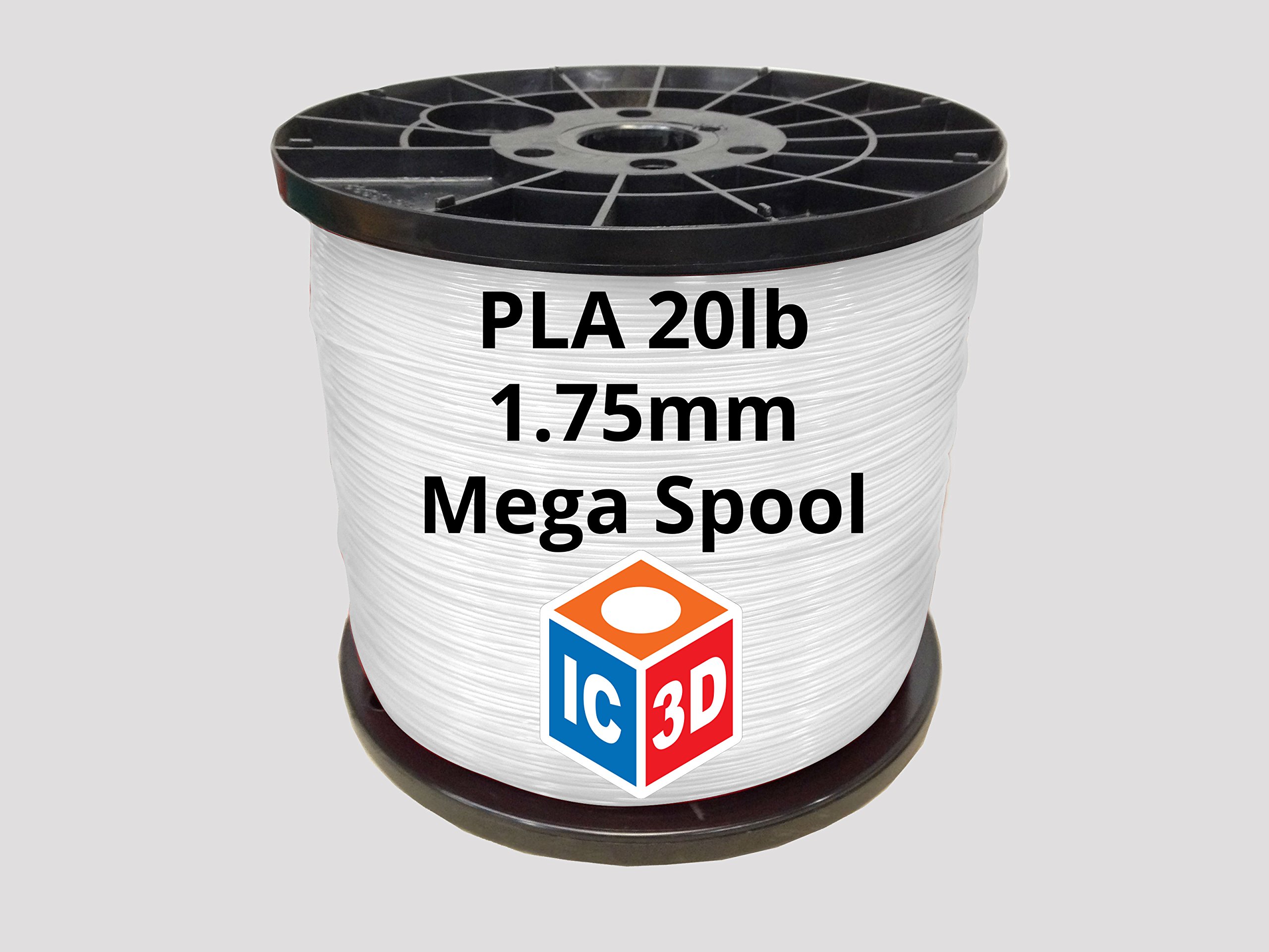Premium White 1.75mm PLA 3D Printer Filament - 10kg Mega Spool | High Precision +/- 0.05mm | Professional Grade 3D Printing Material | Made in USA | Perfect for Cosplay, Prototyping & DIY Projects