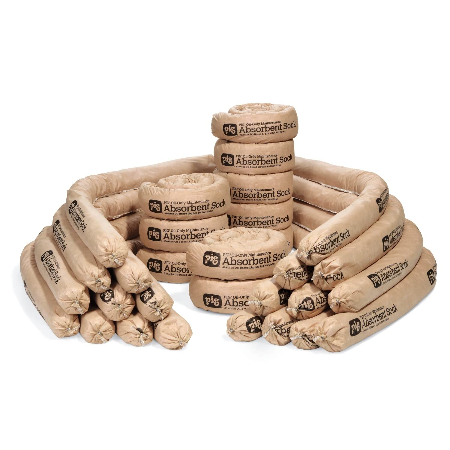 Oil Absorbent Socks for Spill Cleanup | PIG 3