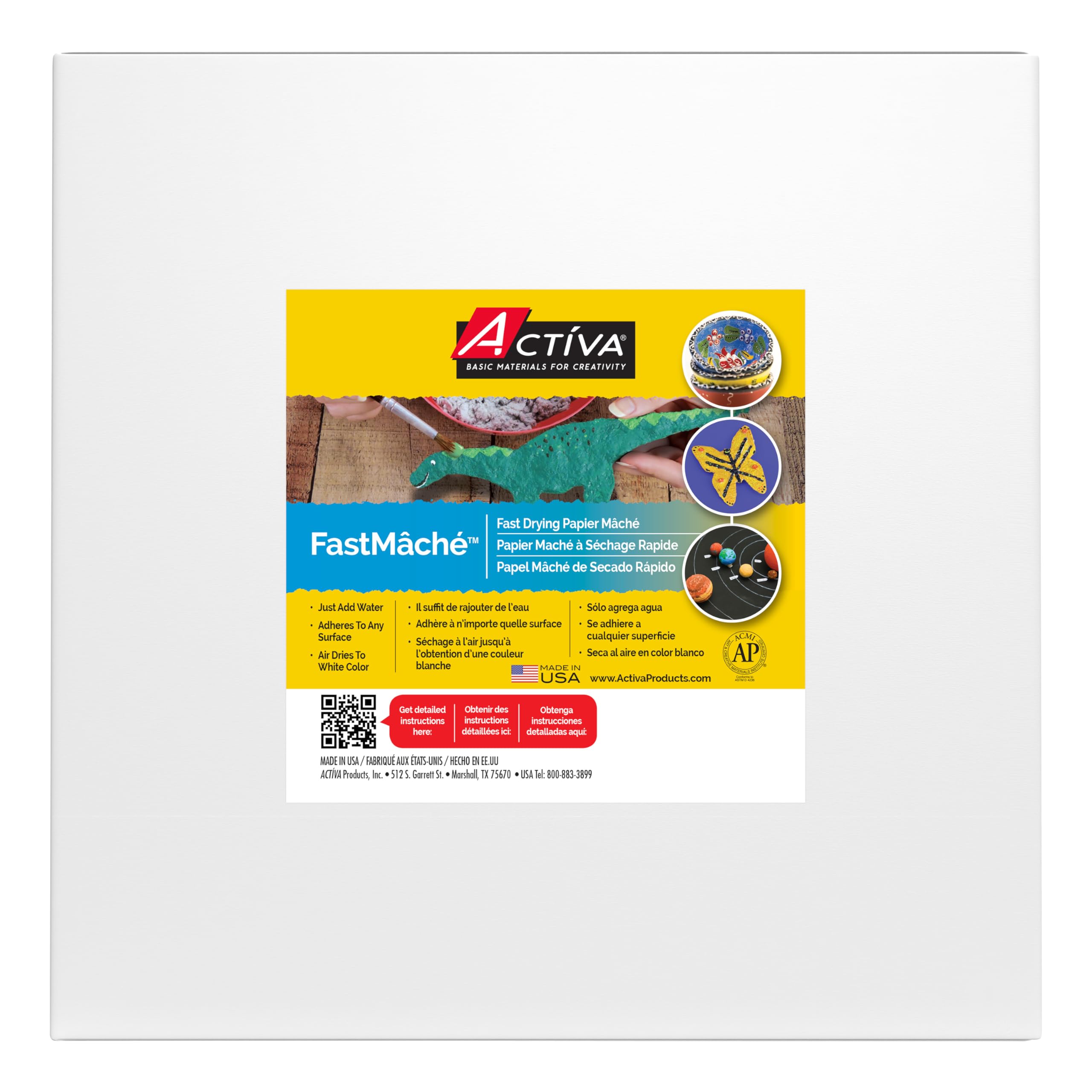 ACTIVA Fast Mache Fast Drying Instant Papier Mache - 24 lbs | Quick Dry Paper Clay for Arts & Crafts | Perfect for Sculpting, DIY Projects & Home Decor