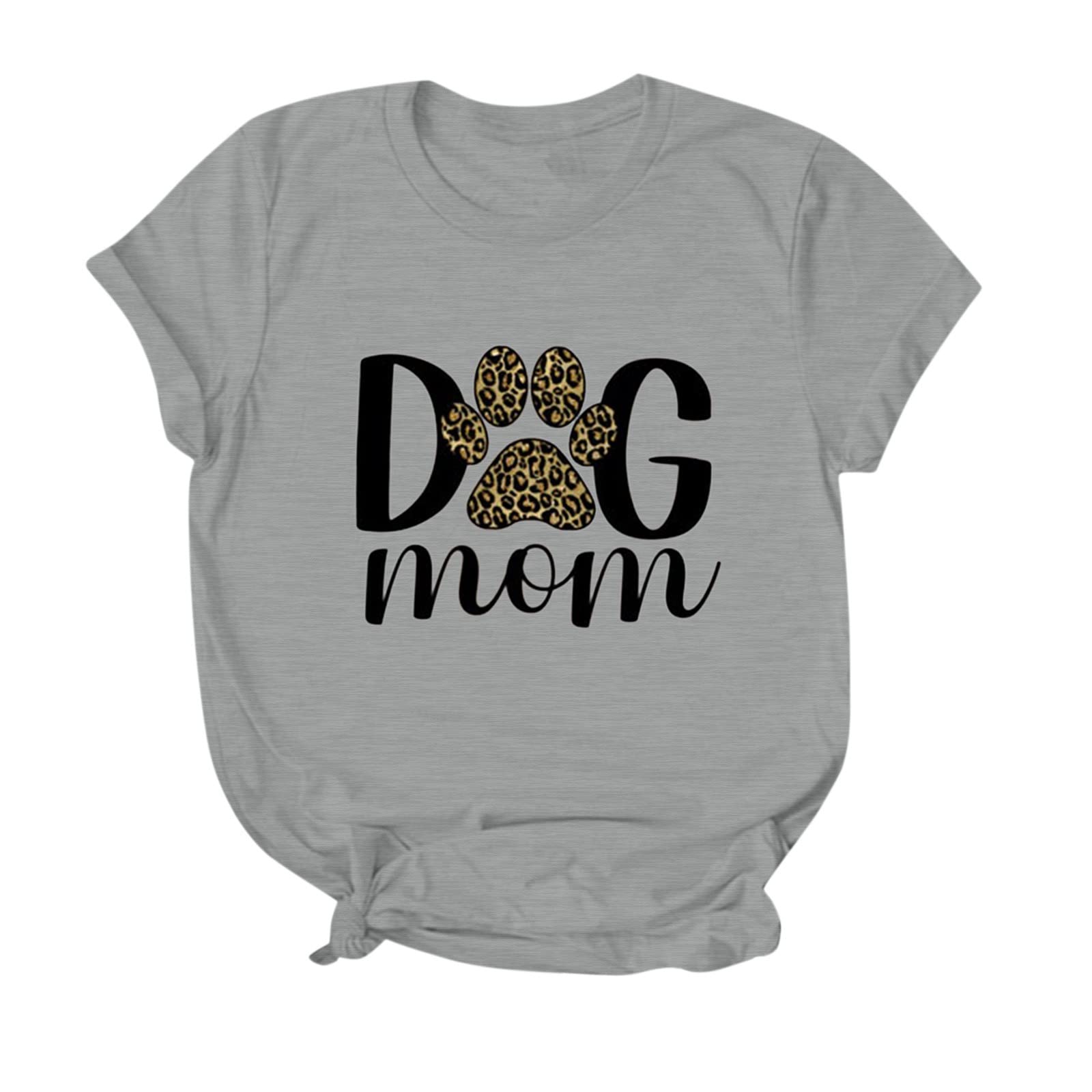 Funny Dog Mom T-Shirt for Women | Cute Dog Lover Shirt with Letter Print | Perfect Gift for Pet Owners | Great for Dog Walks, Park Outings & Pet Lover Events